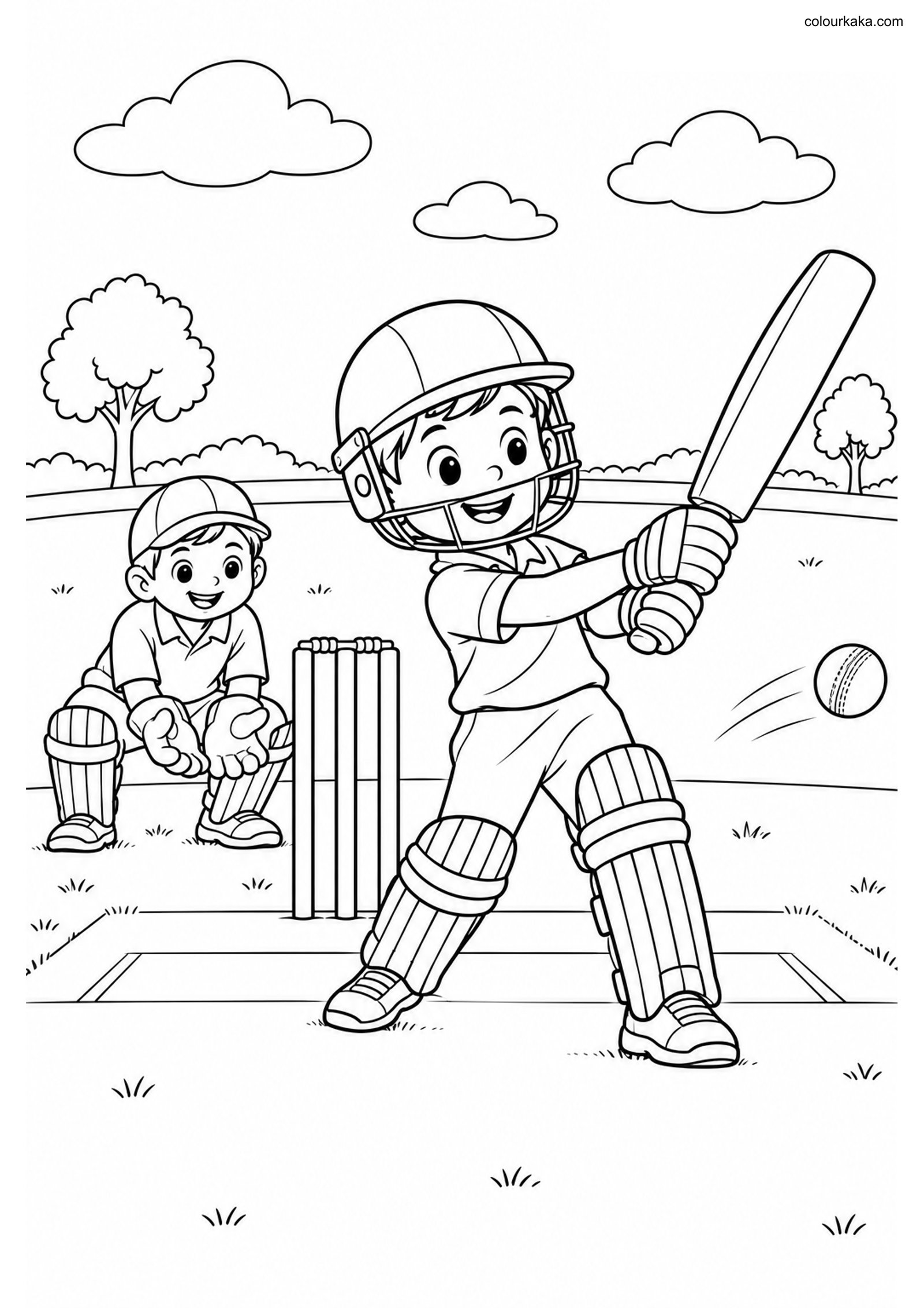 Cricket Colouring Page colouring page preview