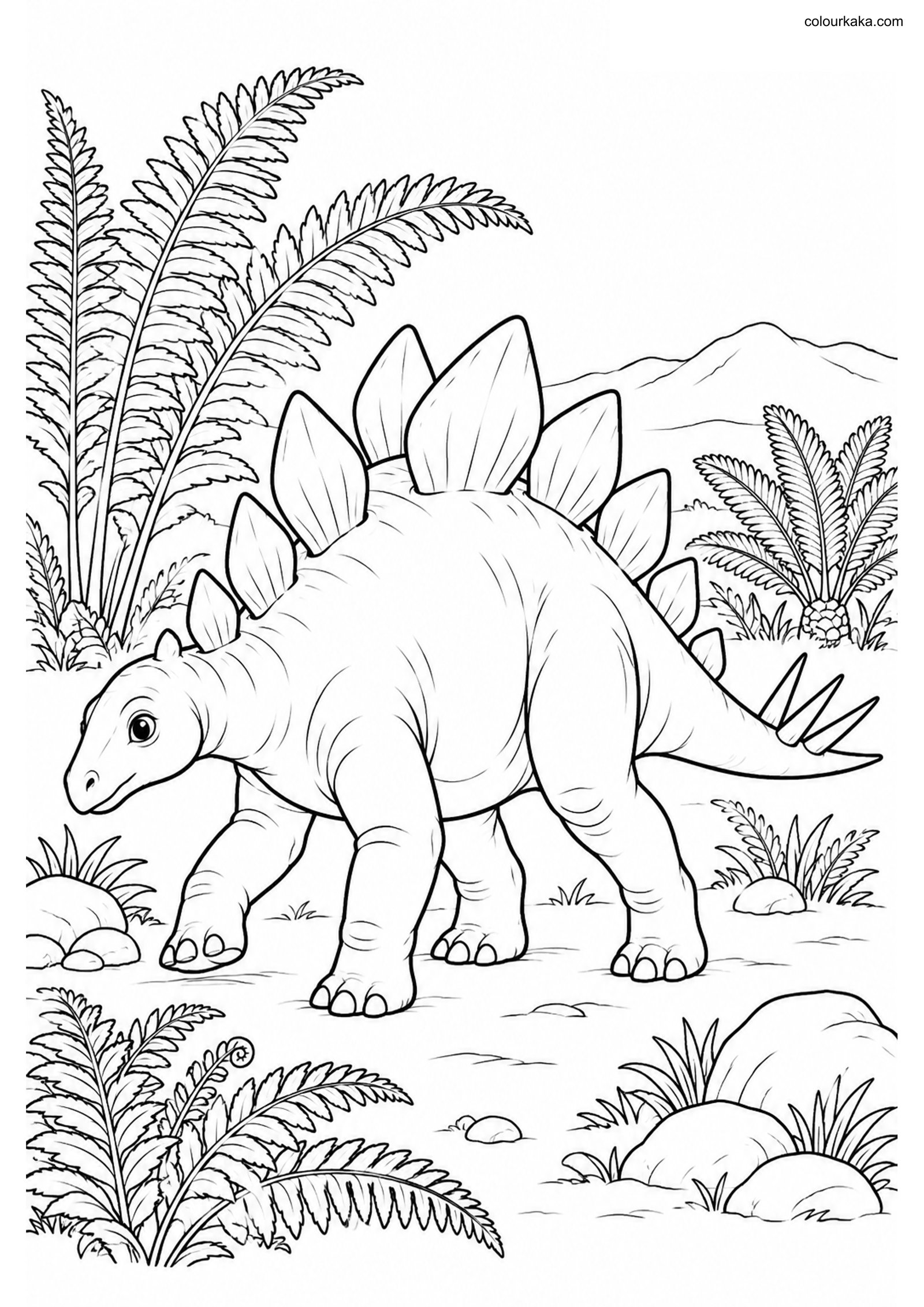 Baby Stegosaurus Colouring colouring page preview