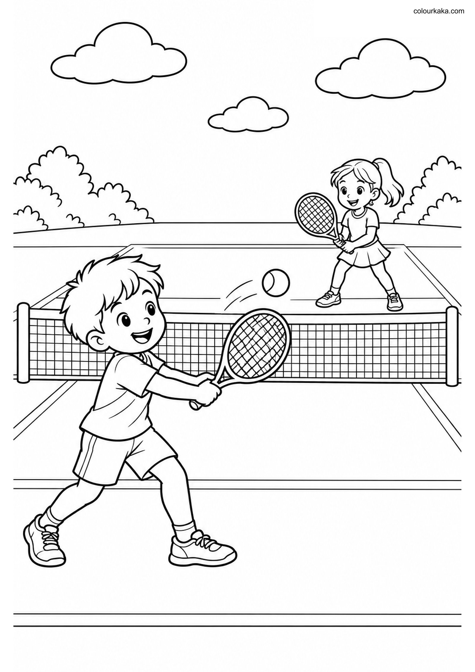 Tennis Colouring Page colouring page preview