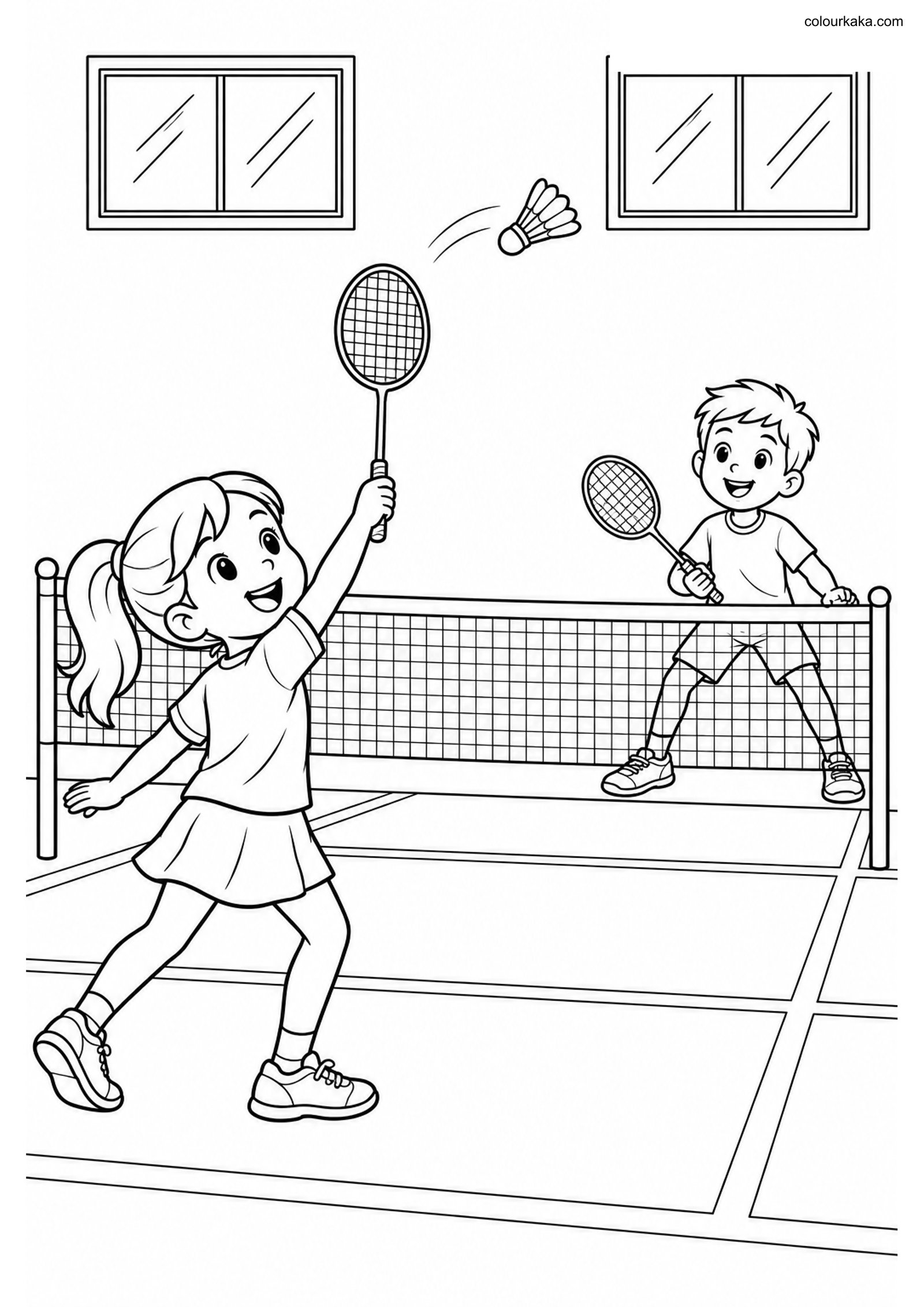 Badminton Colouring Page colouring page preview