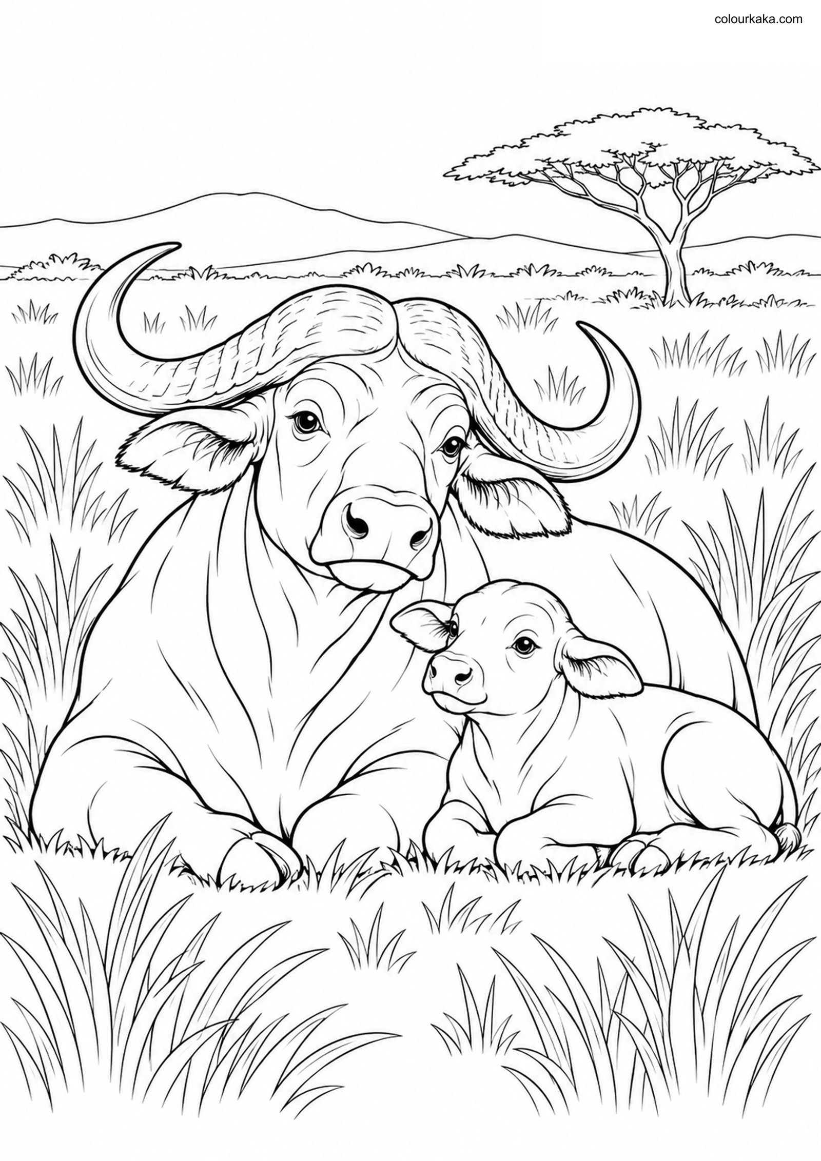 Buffalo Calf Colouring colouring page preview