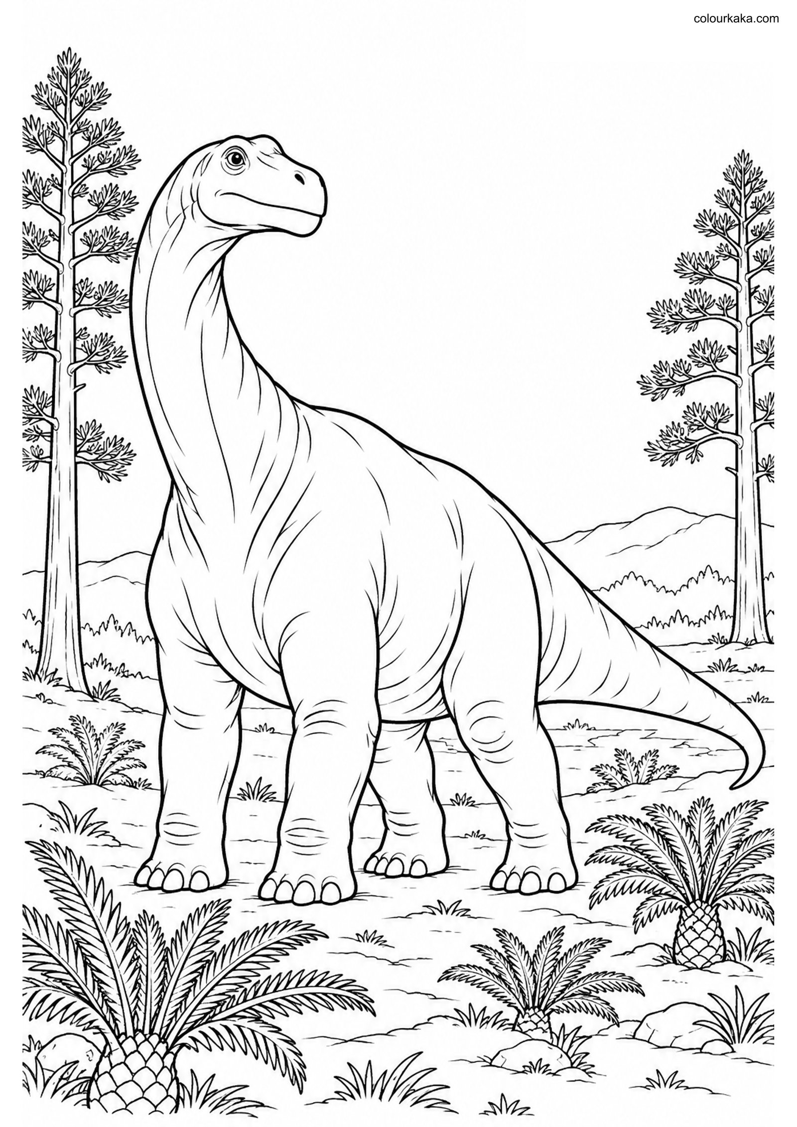 Camarasaurus Valley Colouring colouring page preview