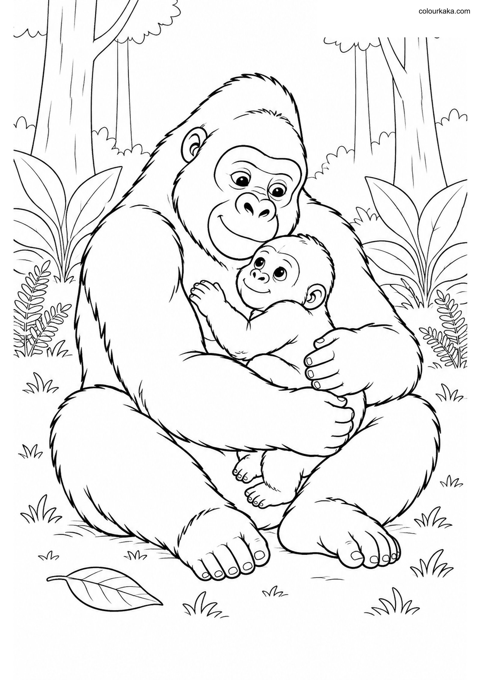 Gorilla Baby Colouring colouring page preview