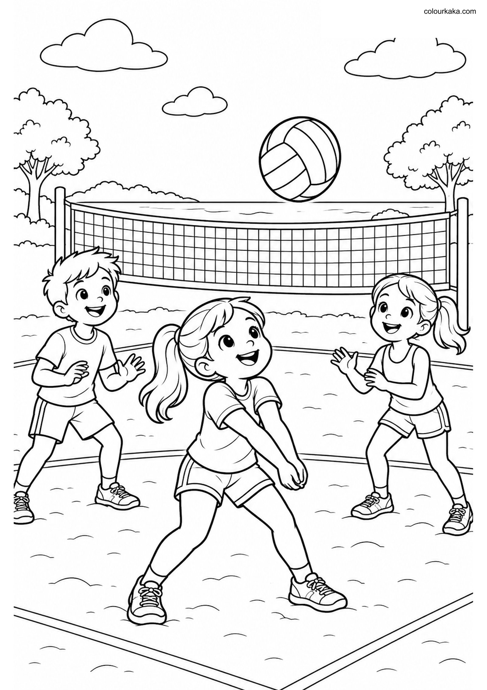 Volleyball Colouring Page colouring page preview