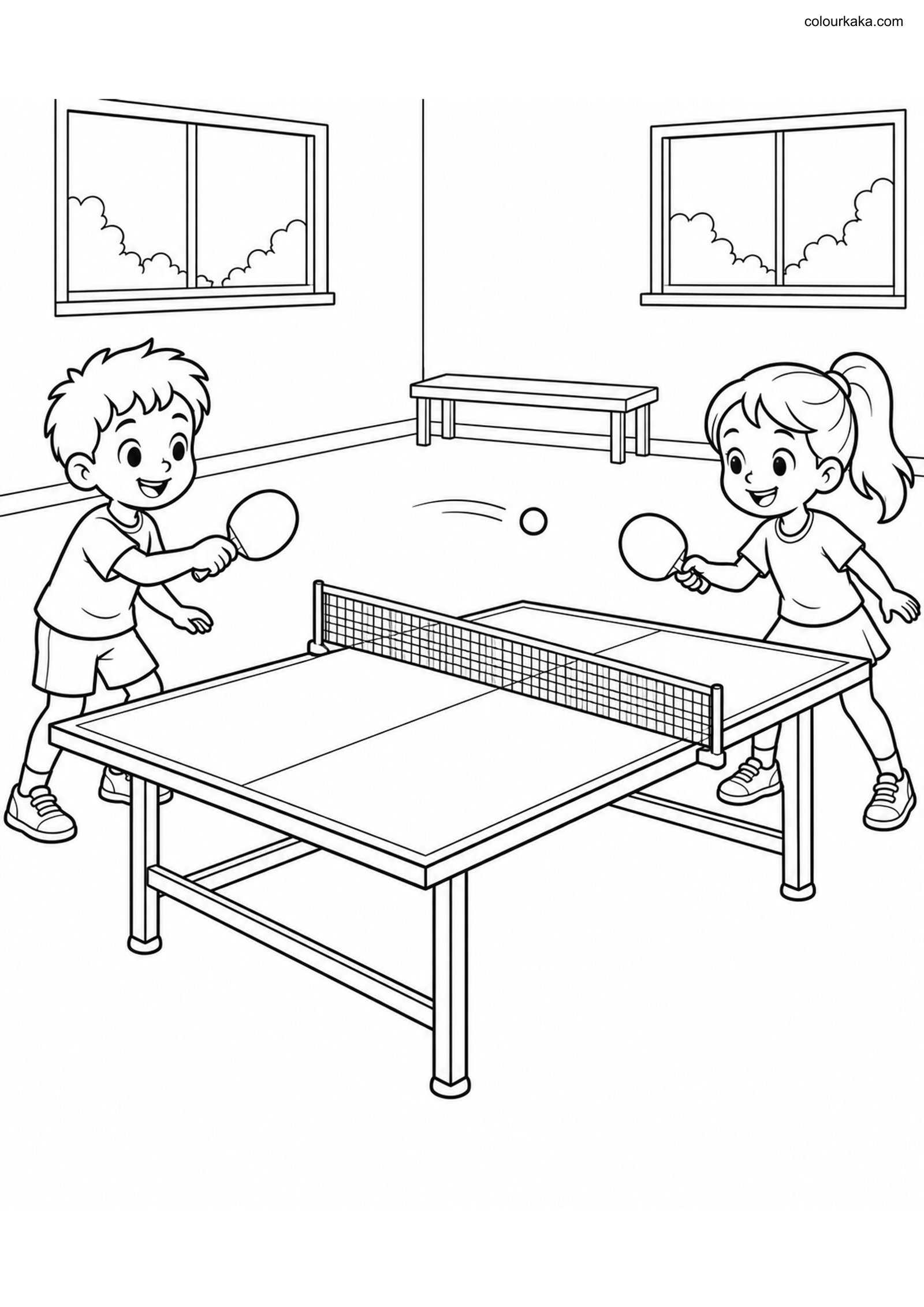 Table Tennis Colouring Page colouring page preview