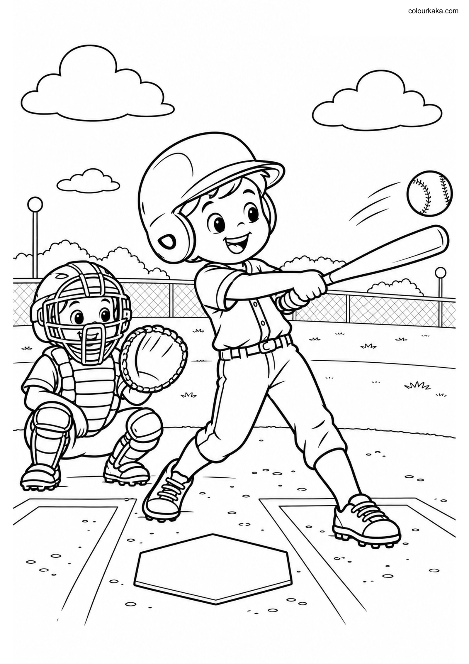 Baseball Colouring Page colouring page preview