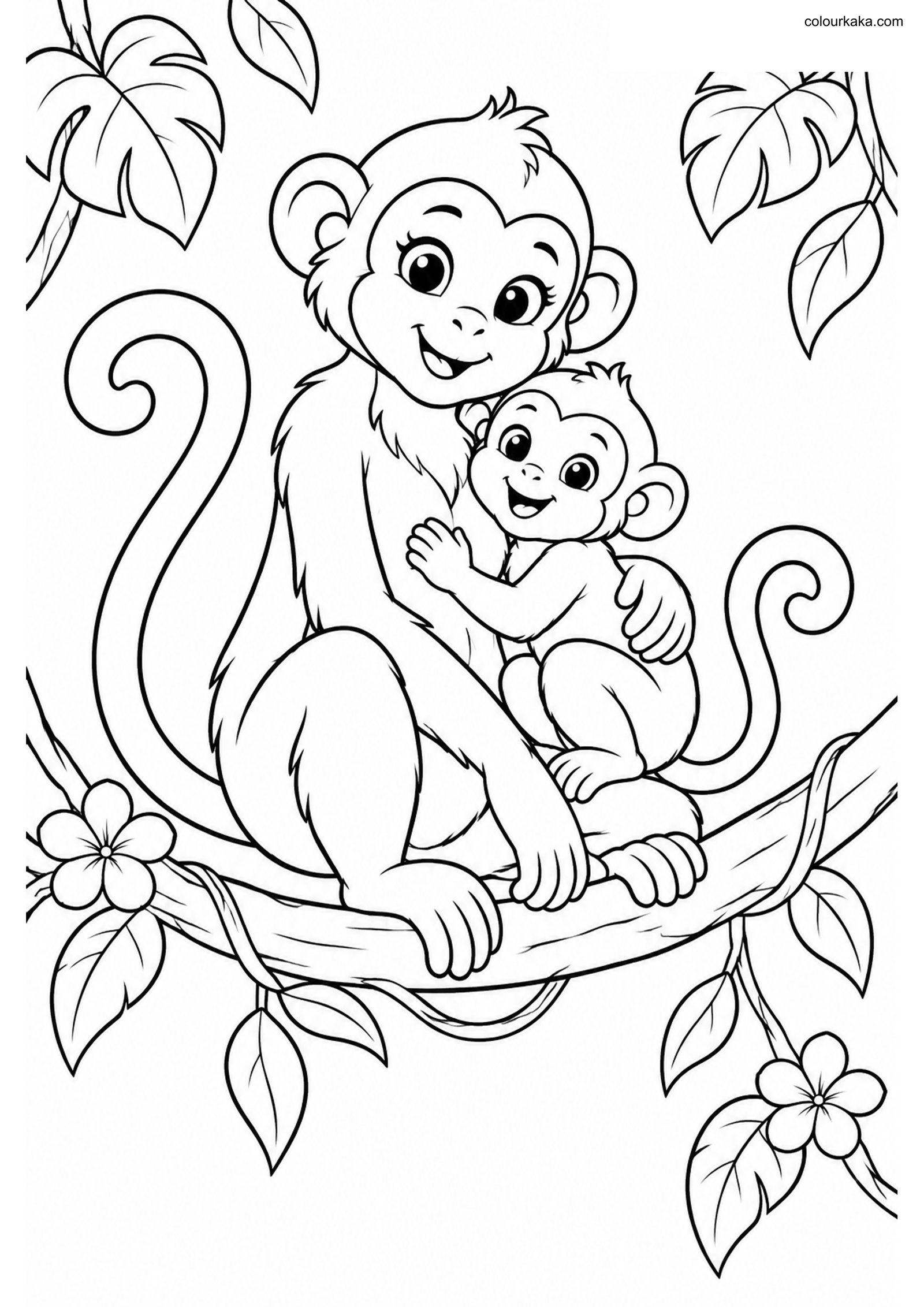 Monkey Baby Colouring colouring page preview