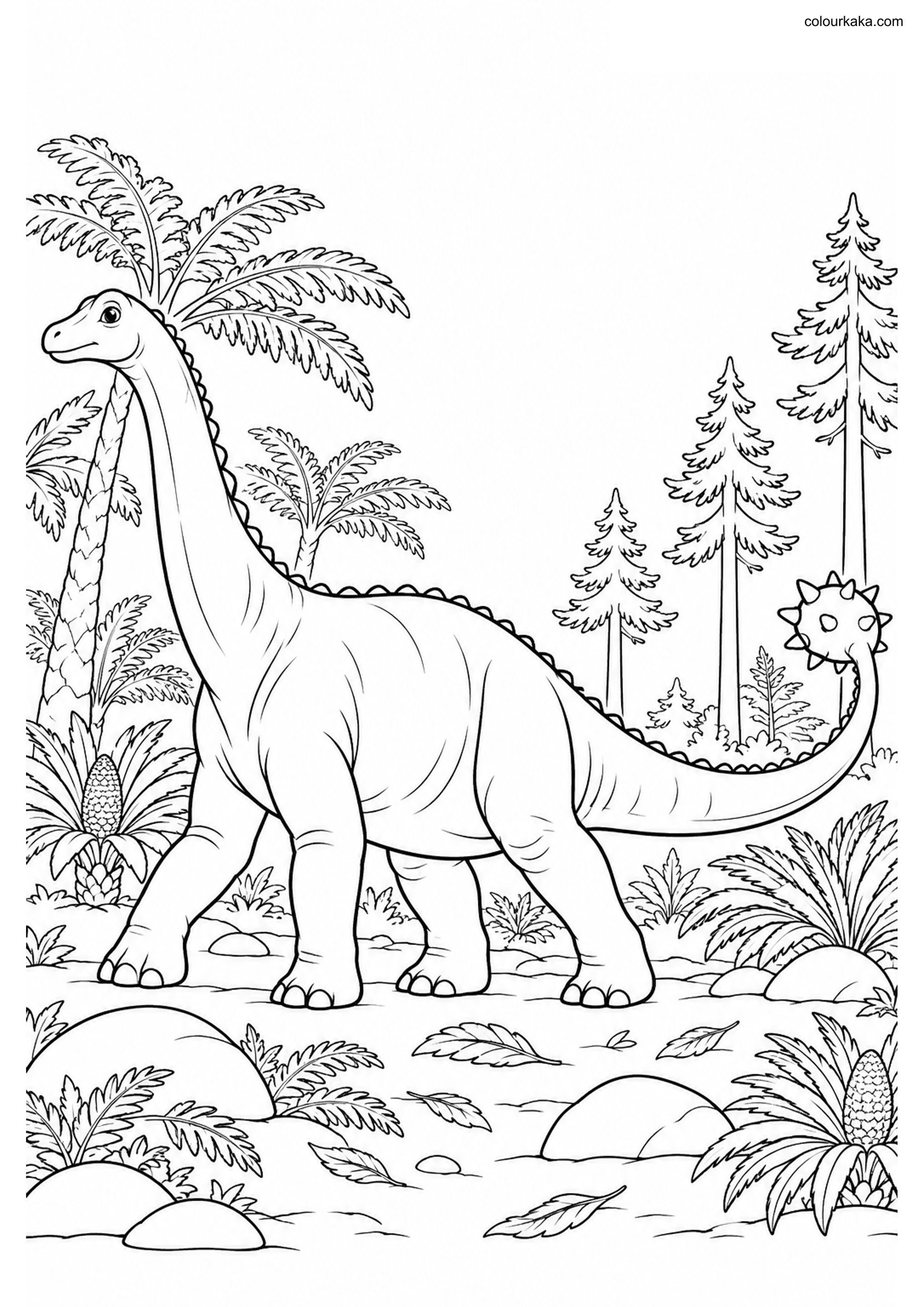 Shunosaurus Tail Colouring colouring page preview