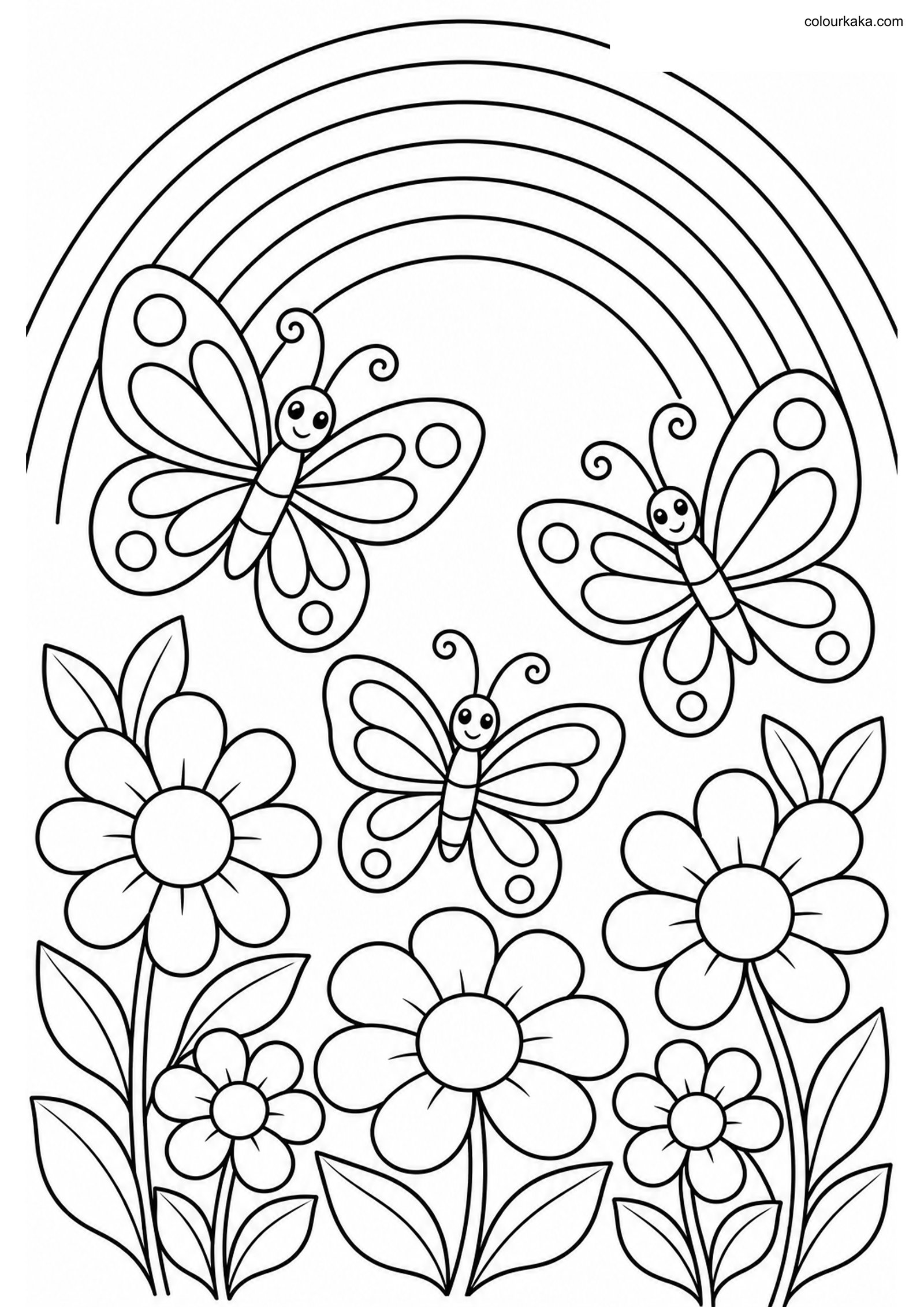 Rainbow Butterfly Colouring colouring page preview