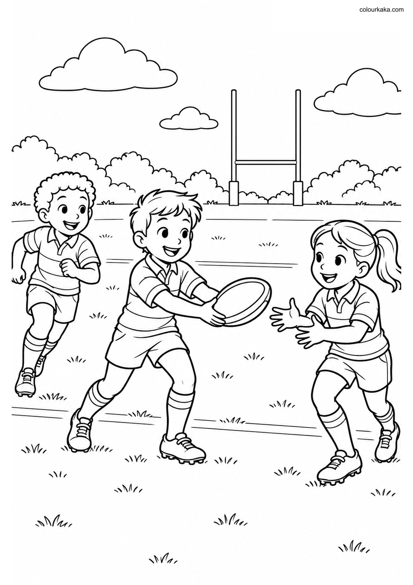 Rugby Colouring Page colouring page preview