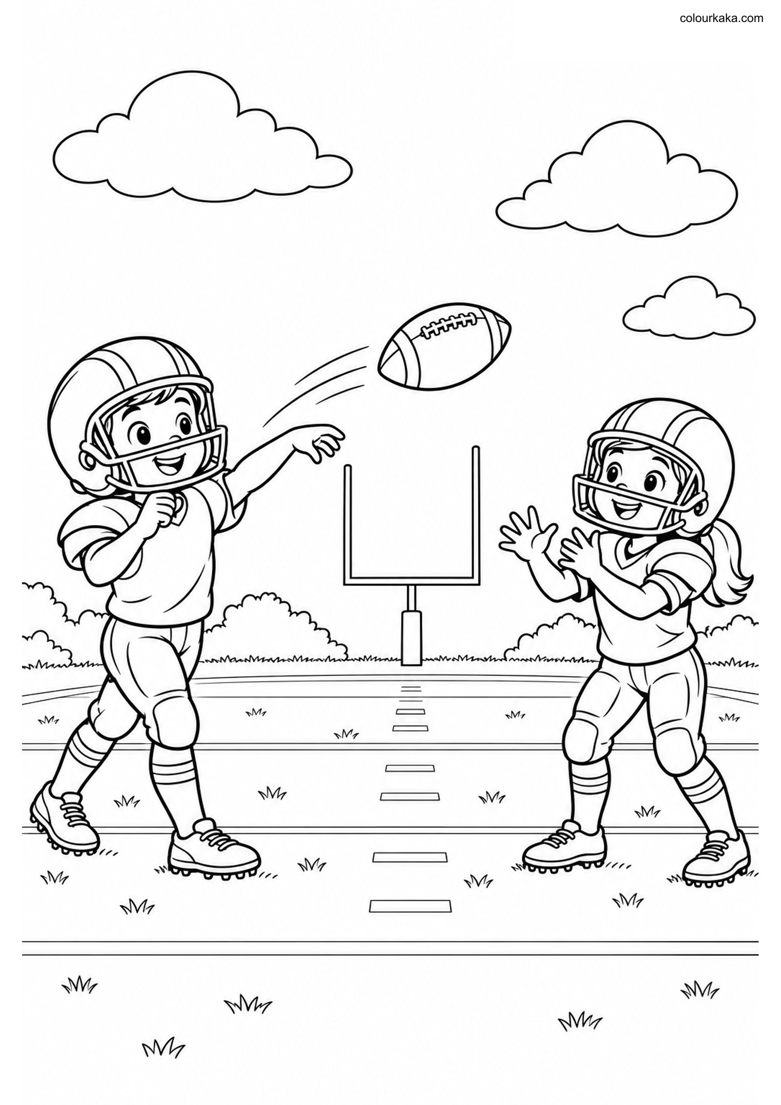 American Football Colouring colouring page preview
