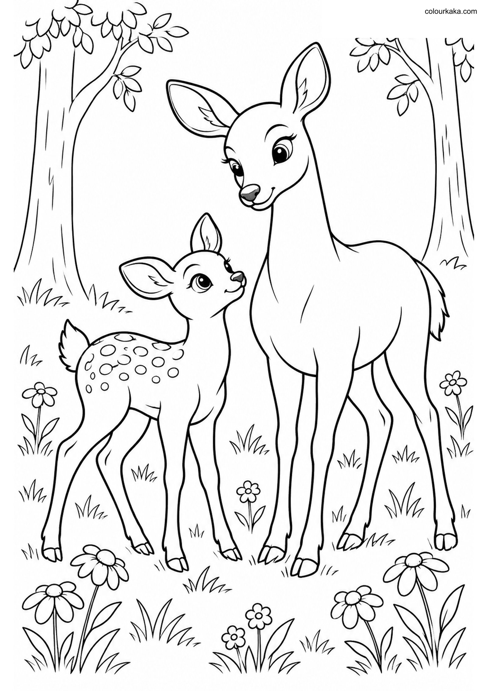 Deer Fawn Colouring colouring page preview