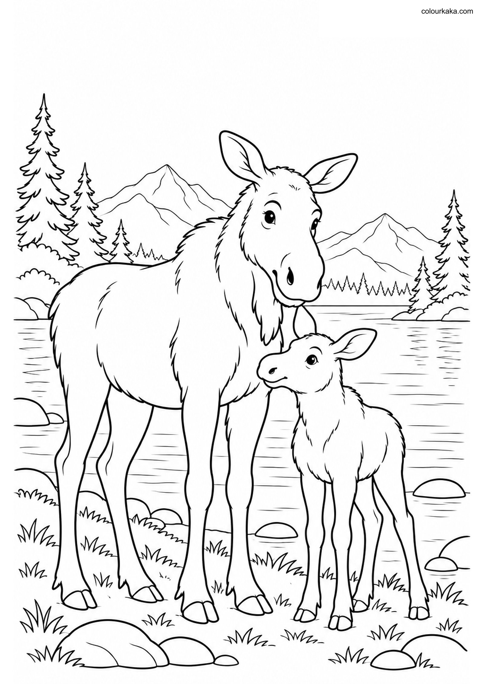 Moose Calf Colouring colouring page preview