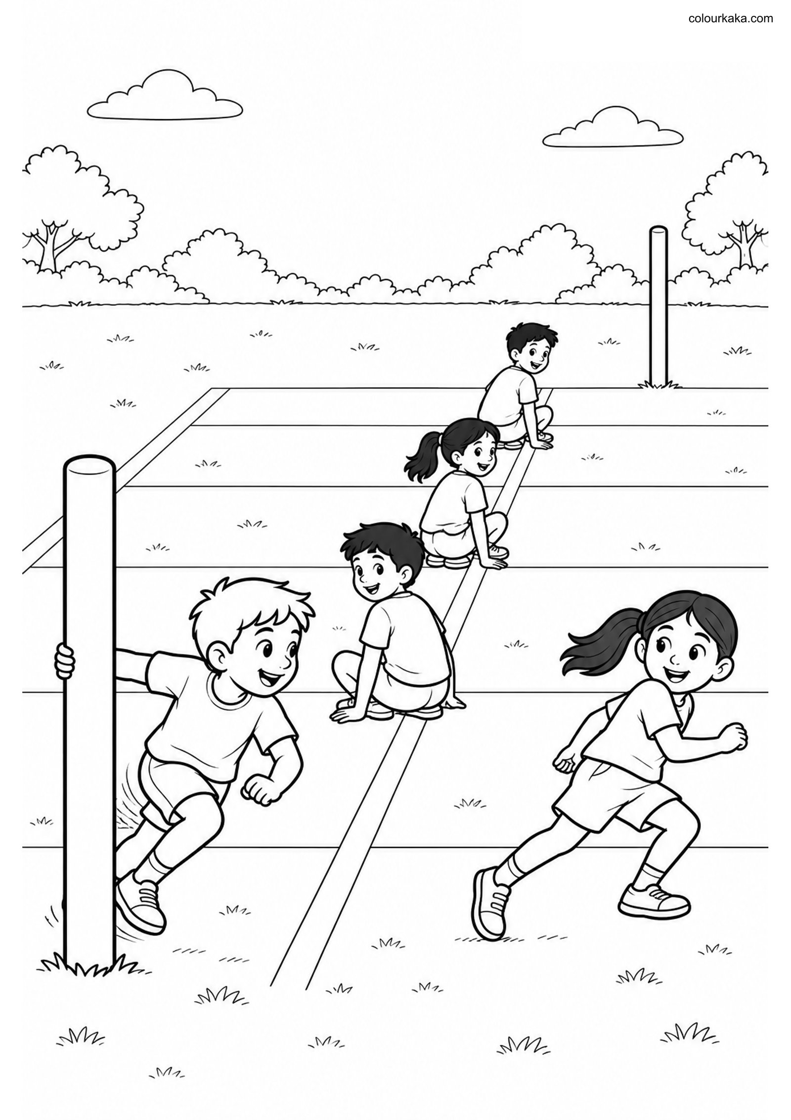 Kho-Kho Colouring Page colouring page preview