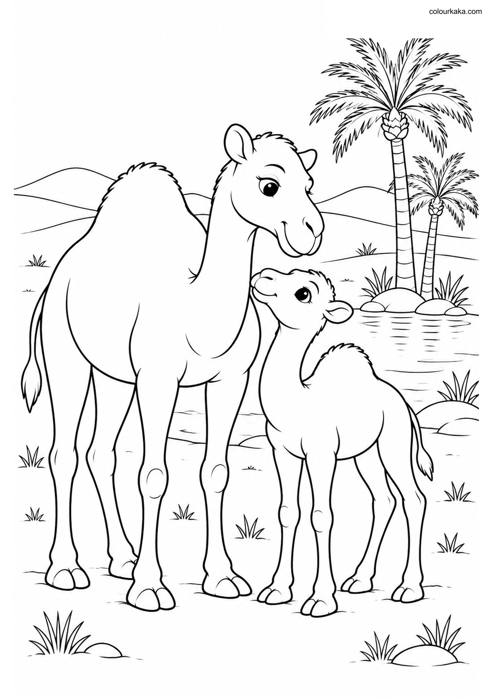 Camel Calf Colouring colouring page preview