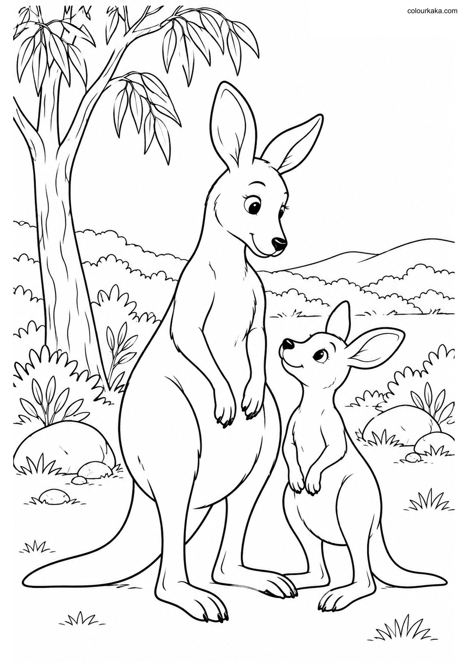 Kangaroo Joey Colouring colouring page preview