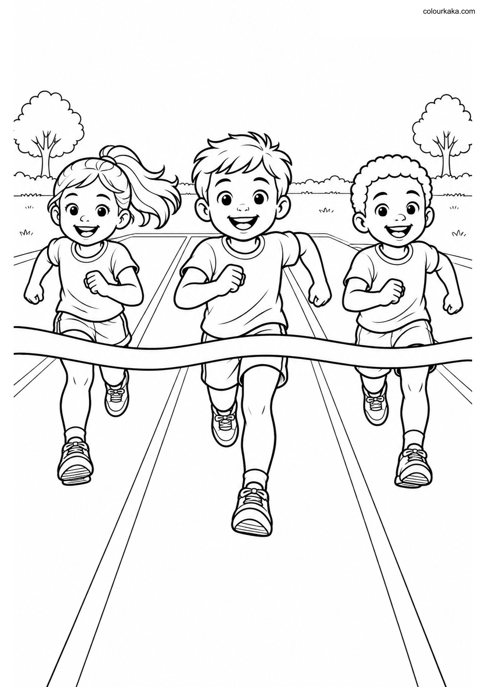 Sprinting Colouring Page colouring page preview