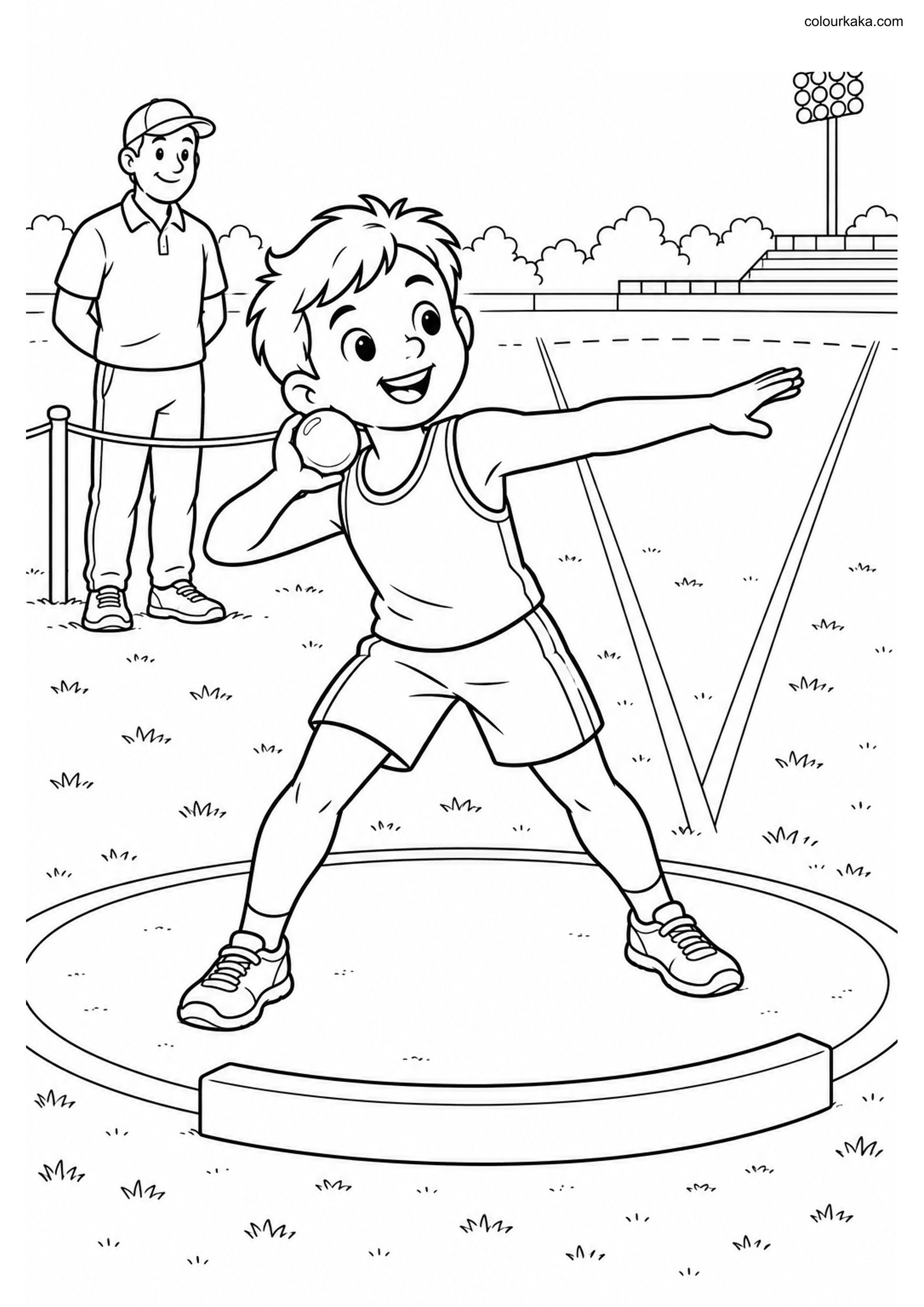 Shot Put Colouring Page colouring page preview