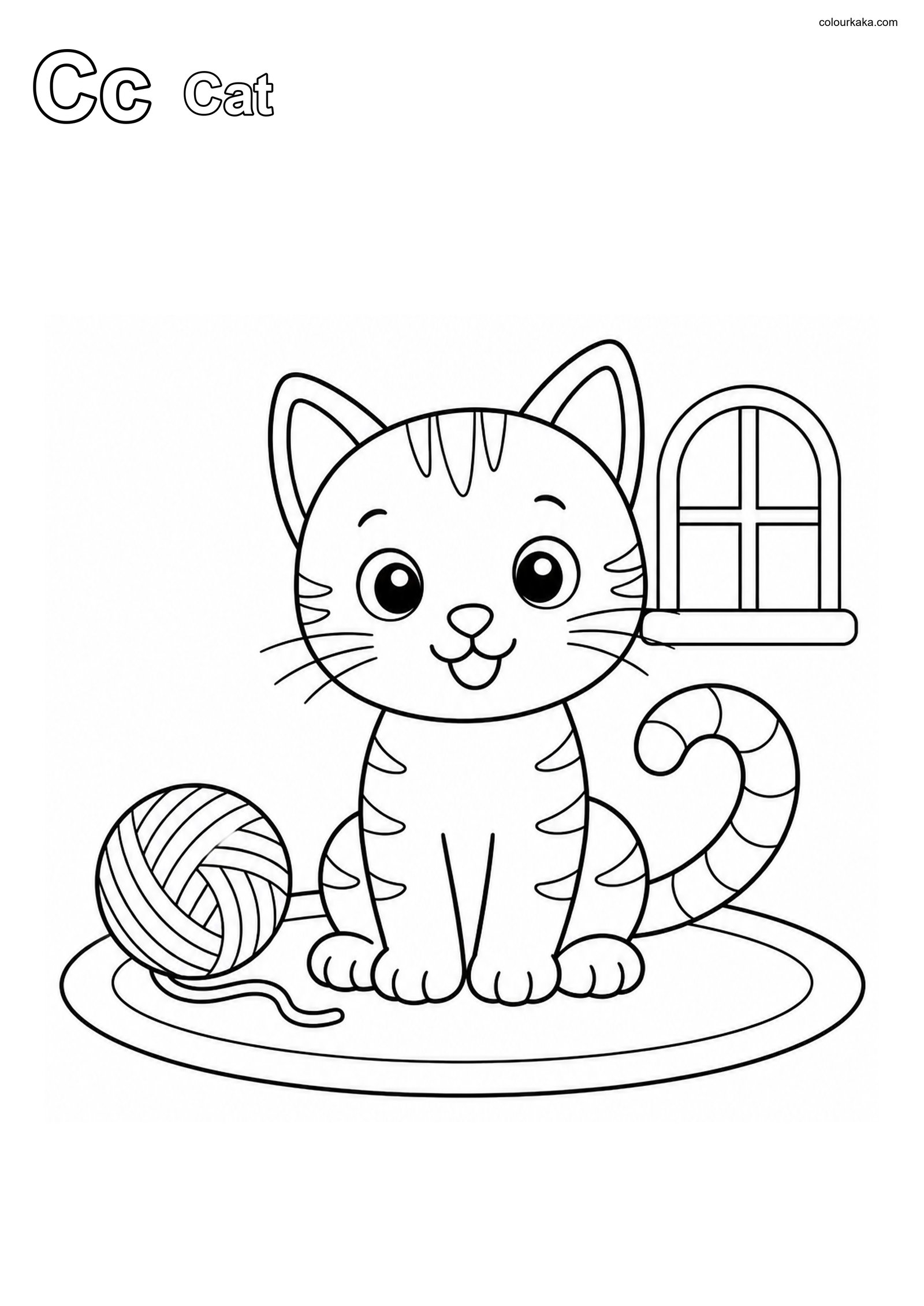 Cc Cat Phonics Colouring Sheet colouring page preview