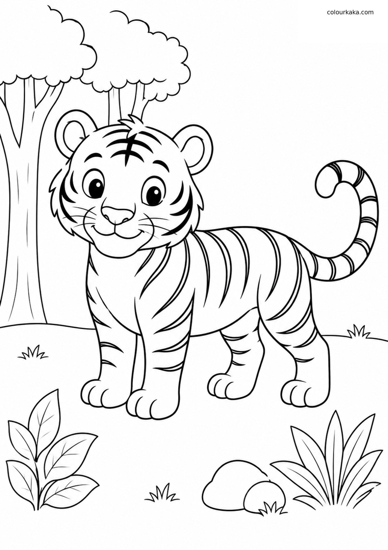 Tiger colouring page preview