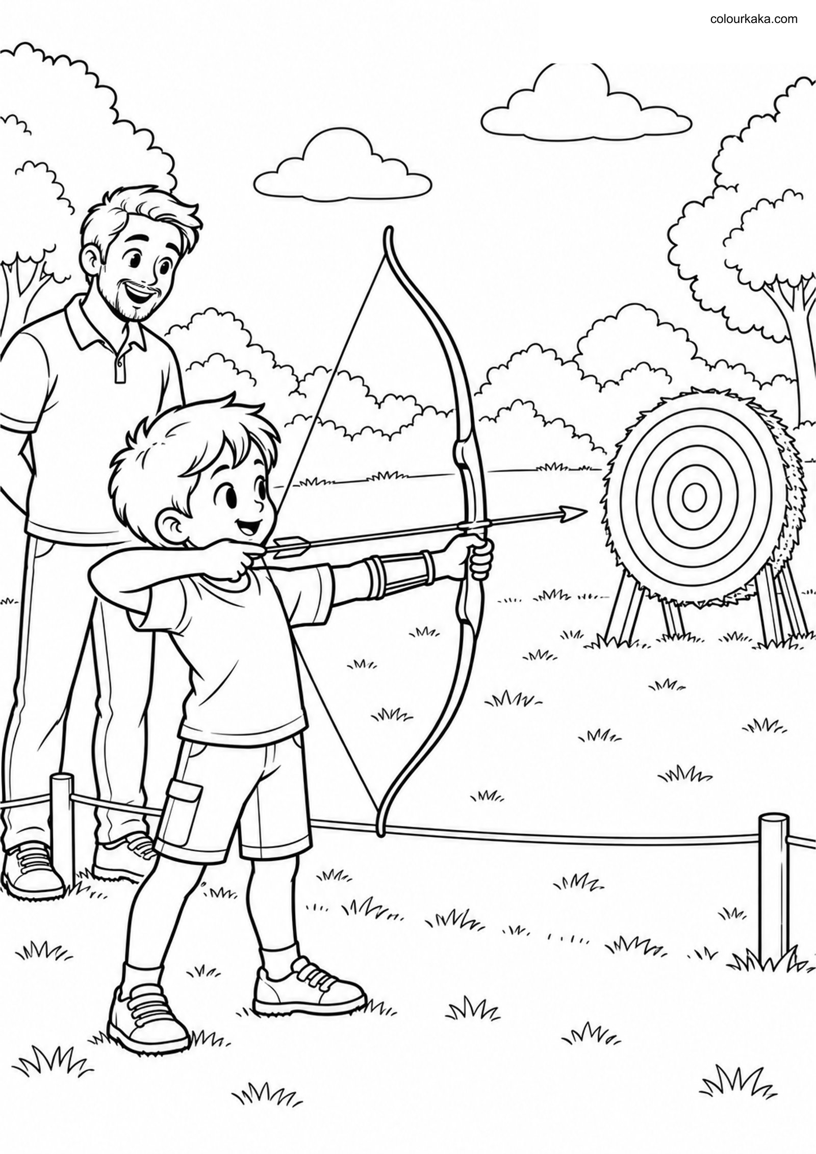 Archery Colouring Page colouring page preview