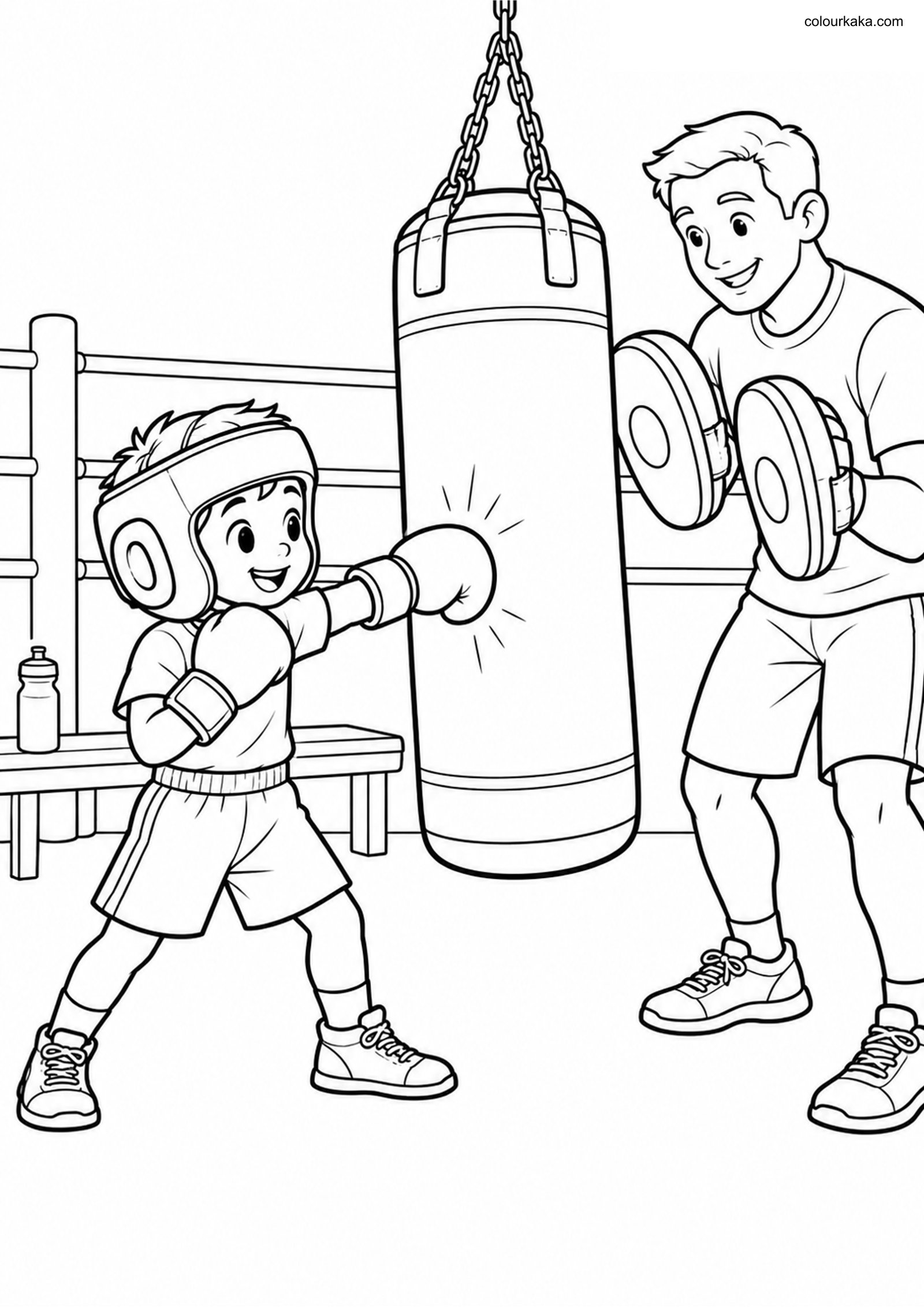 Boxing Colouring Page colouring page preview