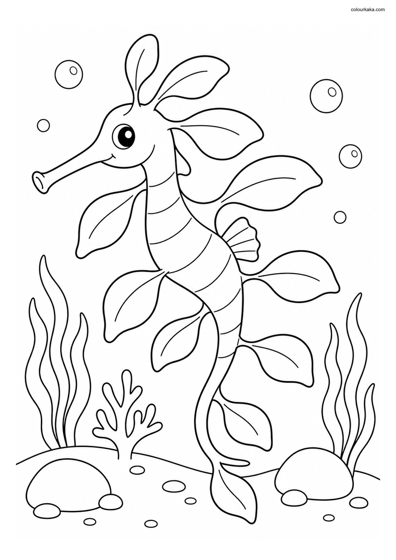 Leafy Seadragon Colouring Page colouring page preview