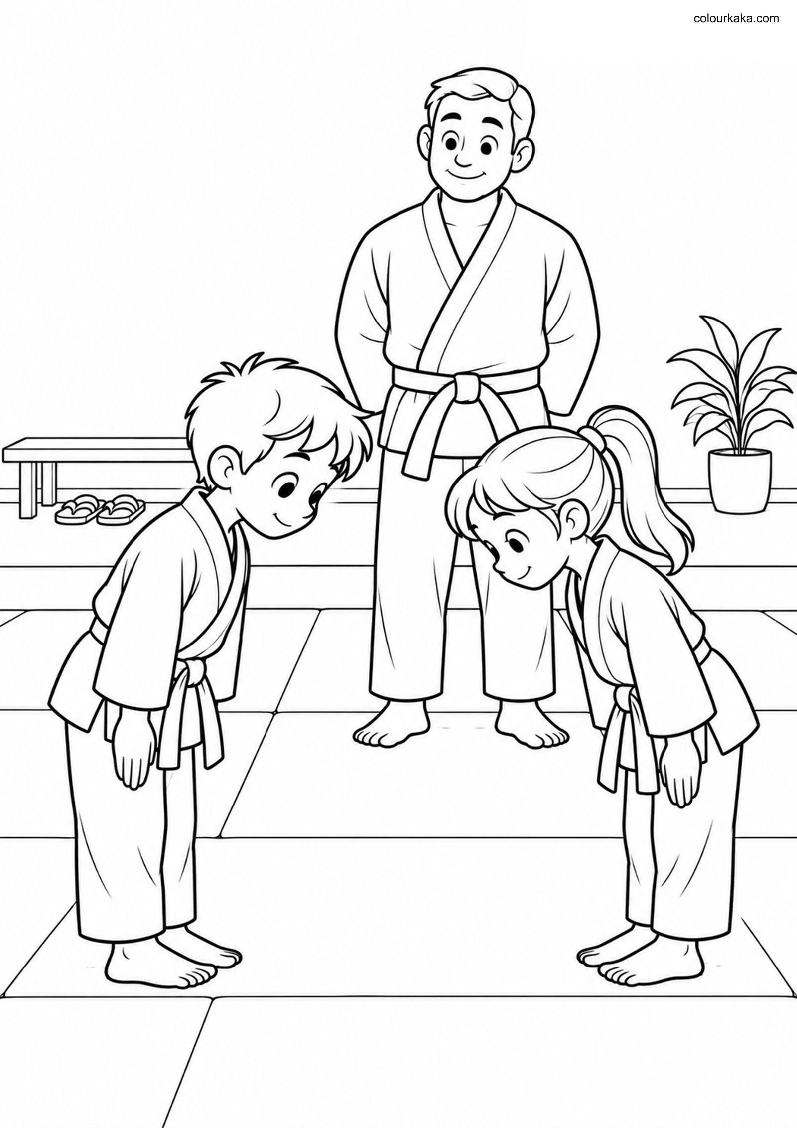 Judo Colouring Page colouring page preview
