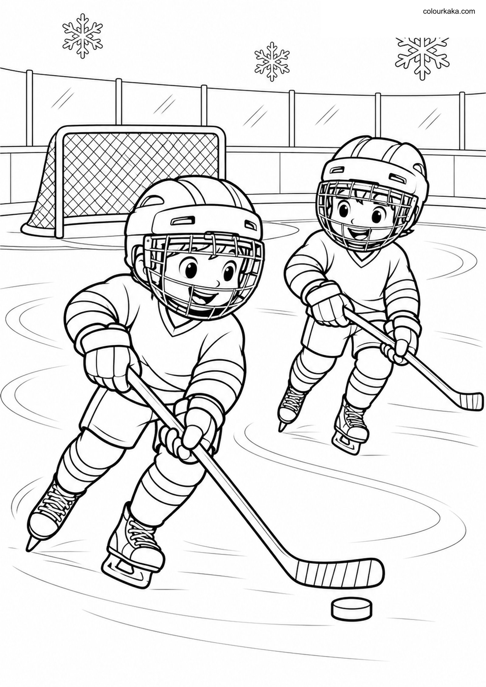 Ice Hockey Colouring Page colouring page preview