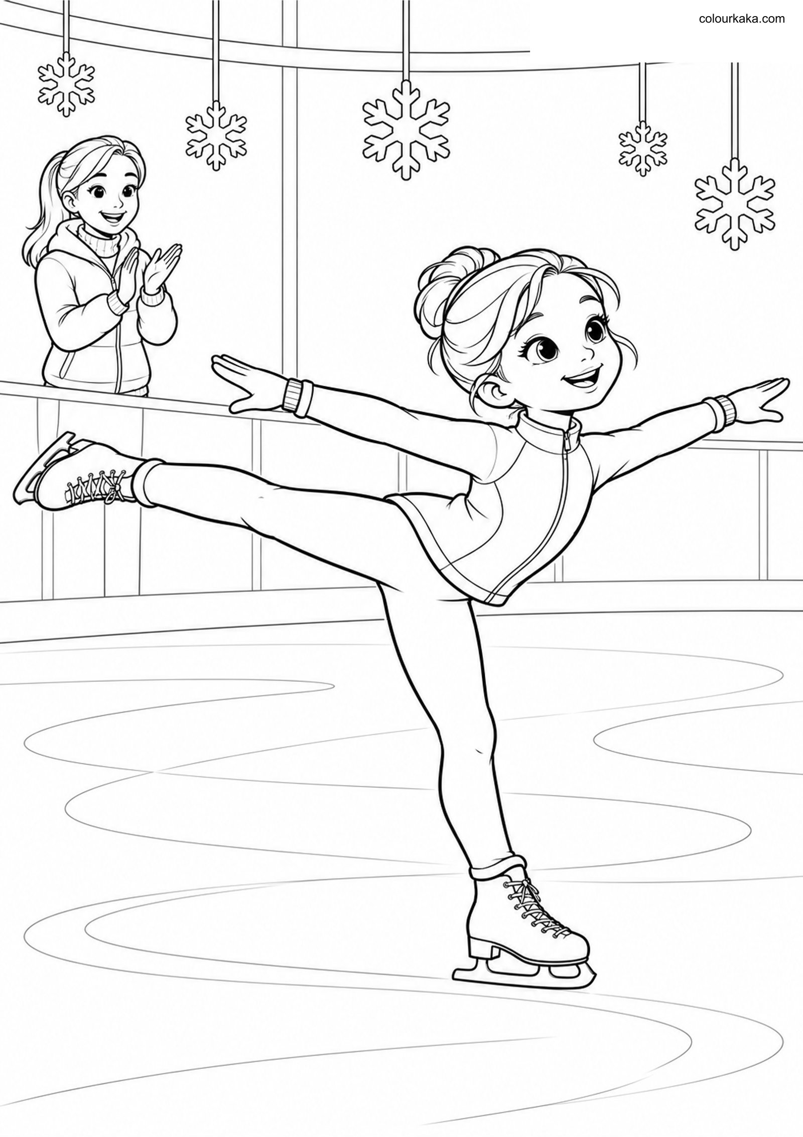Figure Skating Colouring Page colouring page preview