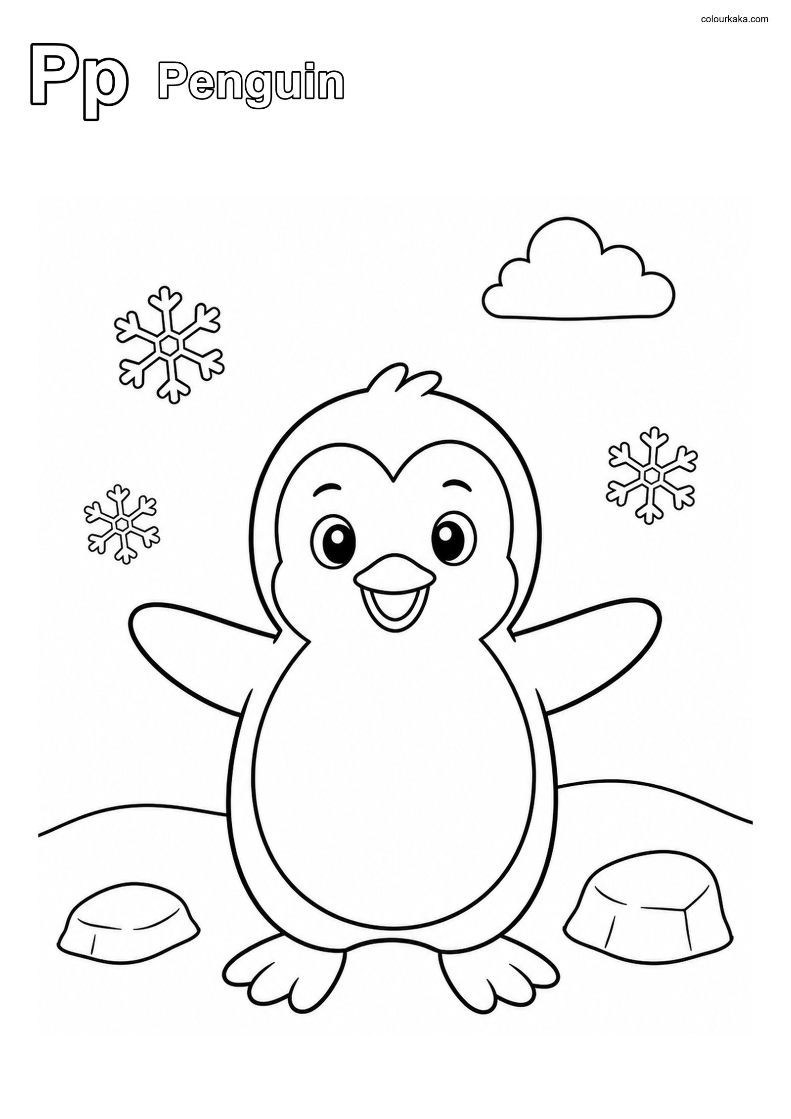 Pp Penguin Phonics Colouring colouring page preview