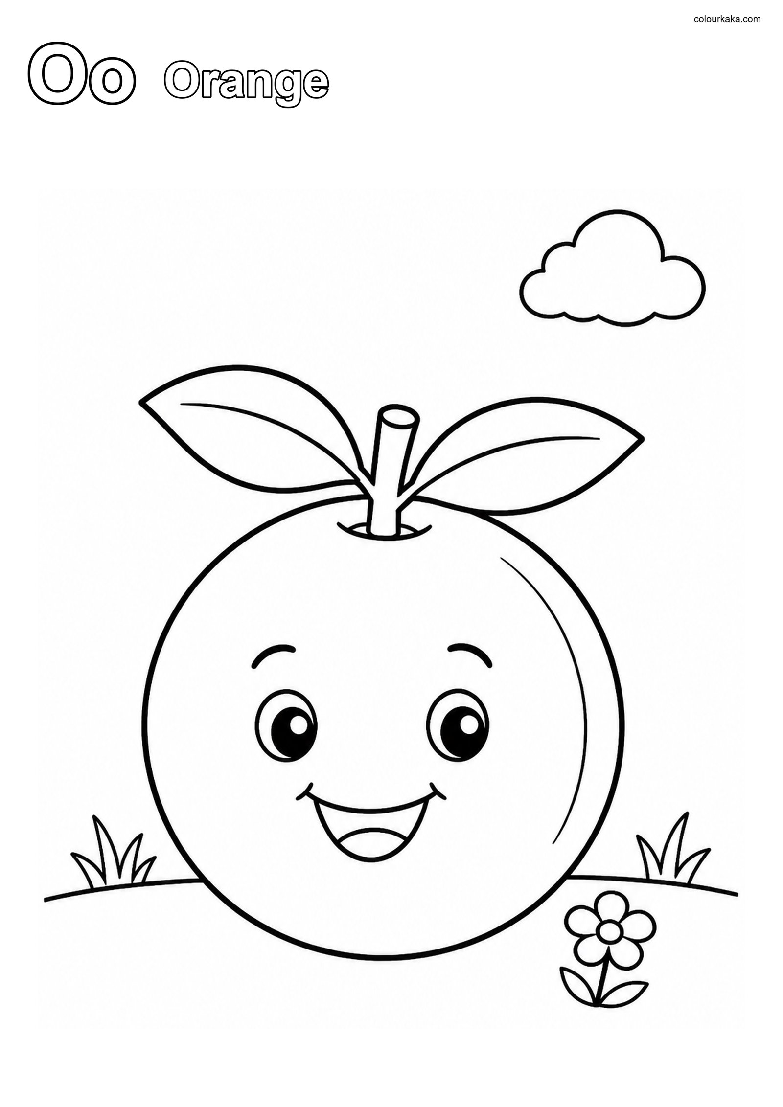Oo Orange Letter Activity colouring page preview