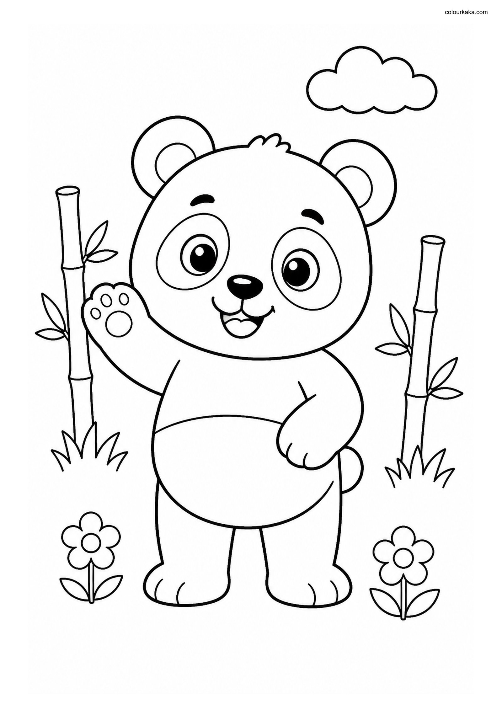 Cute Panda colouring page preview