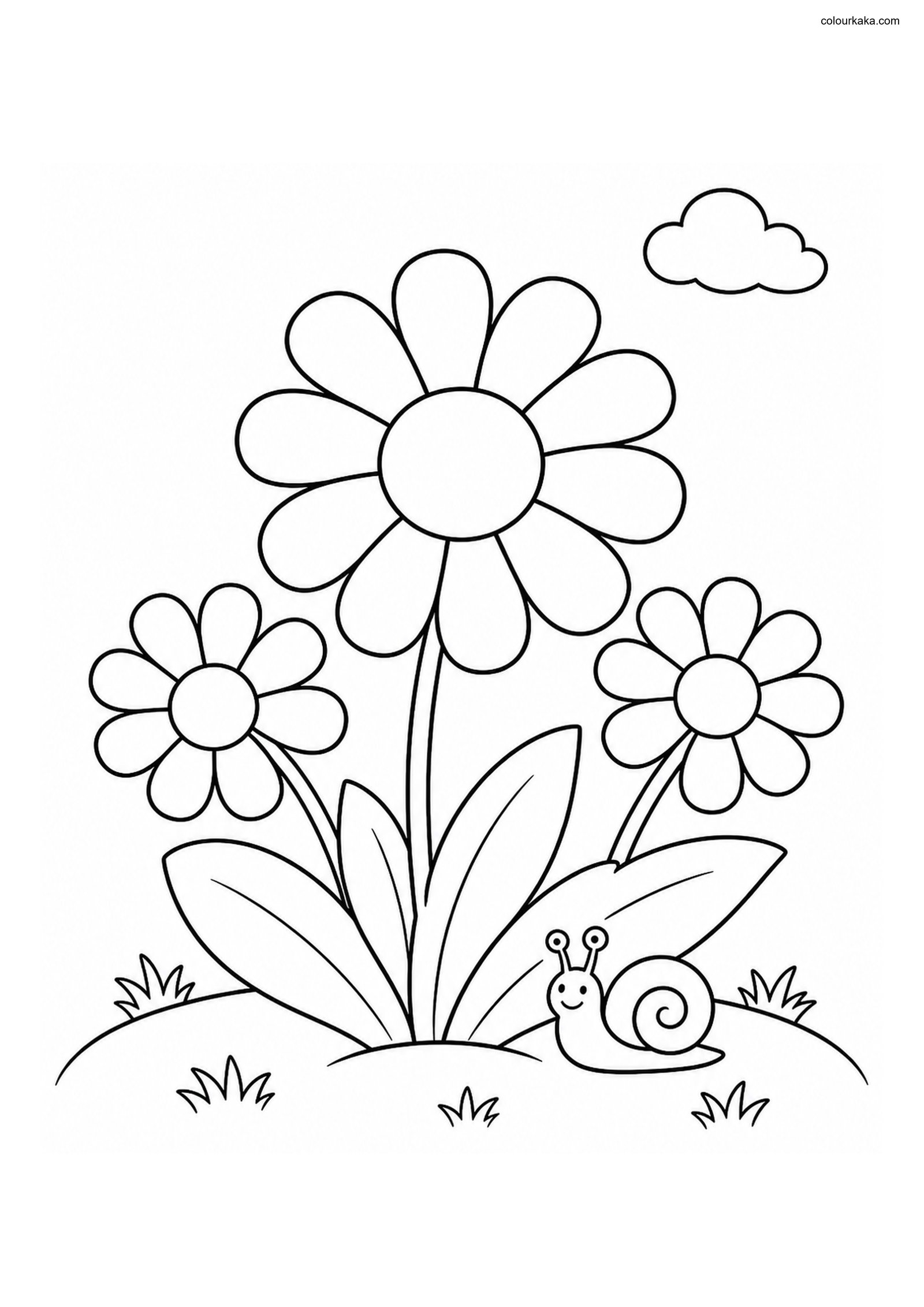 Daisy Meadow Colouring Page colouring page preview
