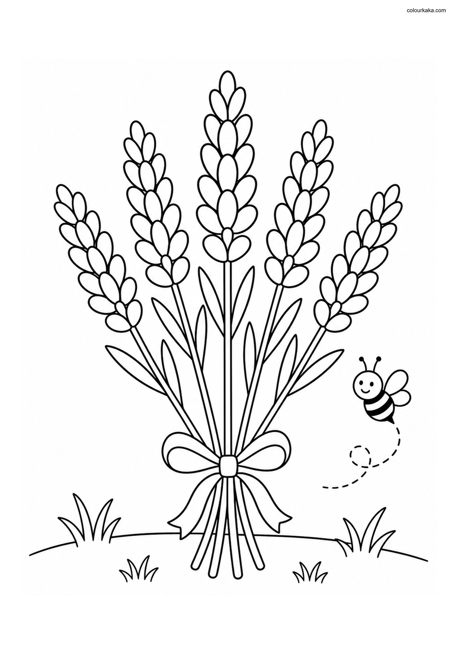 Lavender Bouquet Colouring colouring page preview