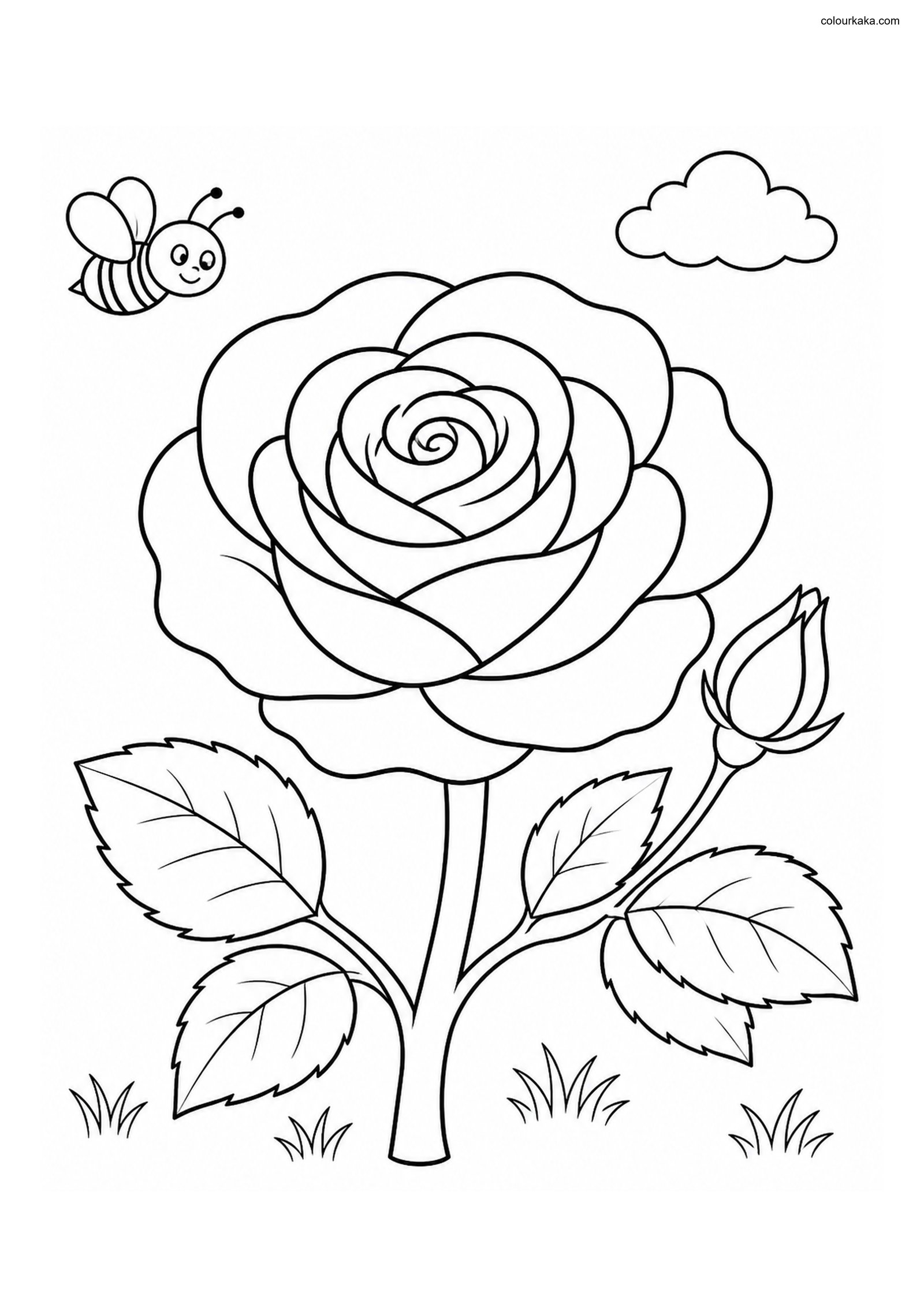 Rose Garden Colouring Sheet colouring page preview