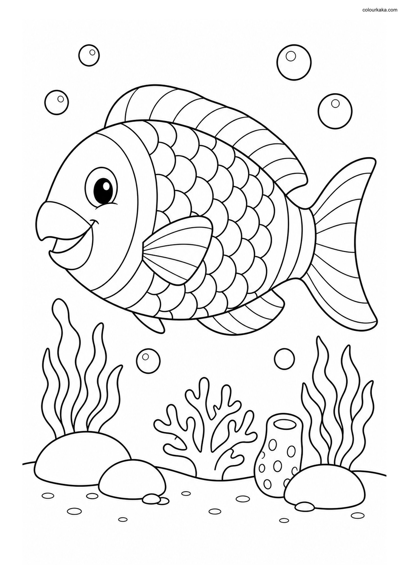 Rainbow Parrotfish Colouring Page colouring page preview