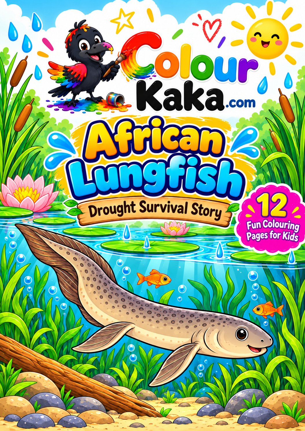 African Lungfish: The Drought Survivor colouring page preview