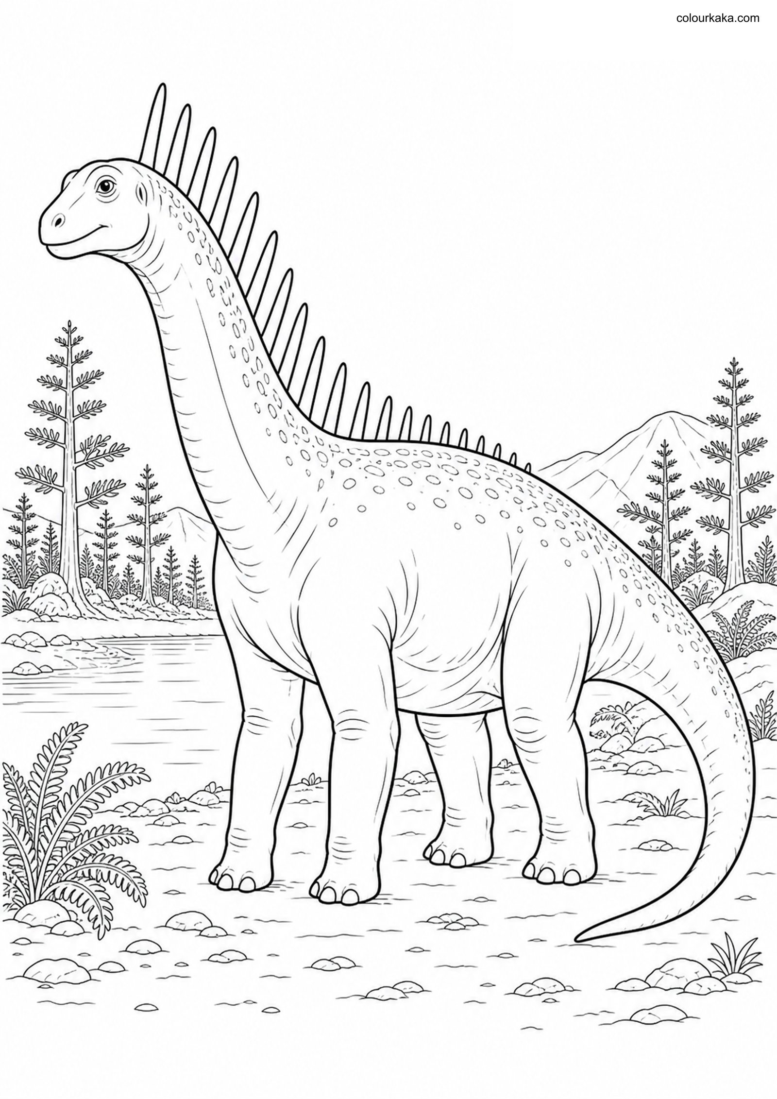 Amargasaurus Colouring Page colouring page preview