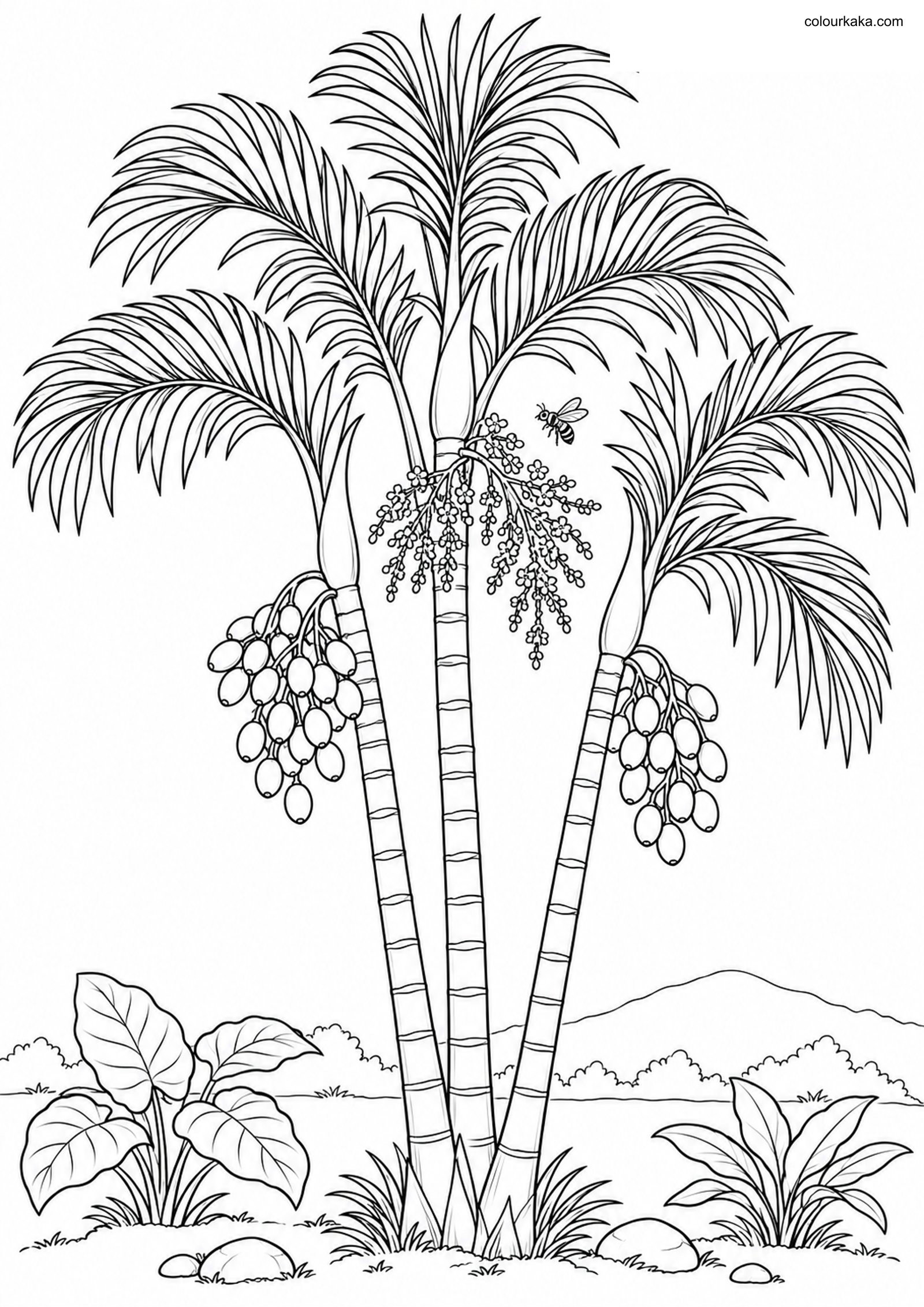 Areca Palm Fruit Colouring colouring page preview