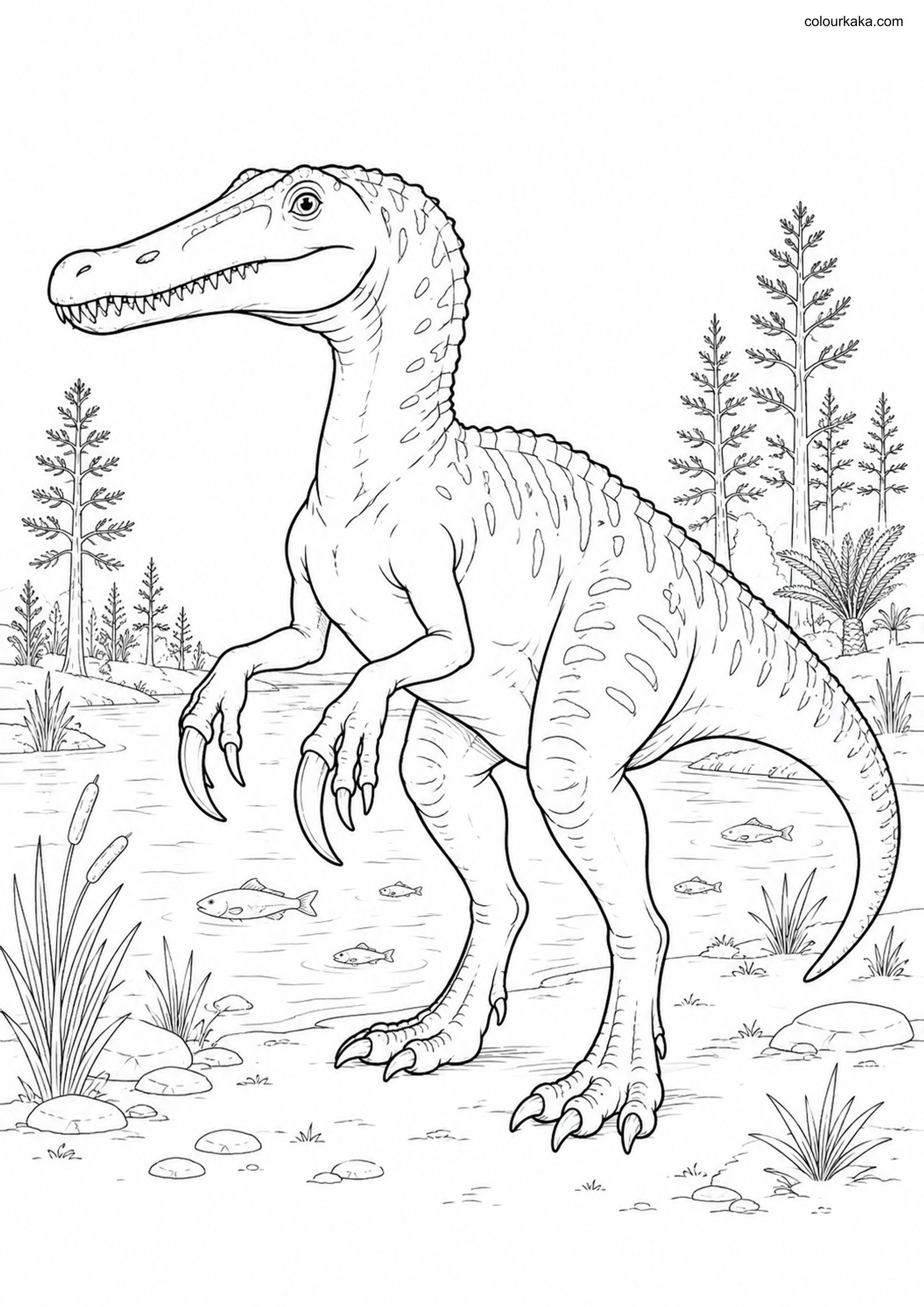 Baryonyx Colouring Page colouring page preview