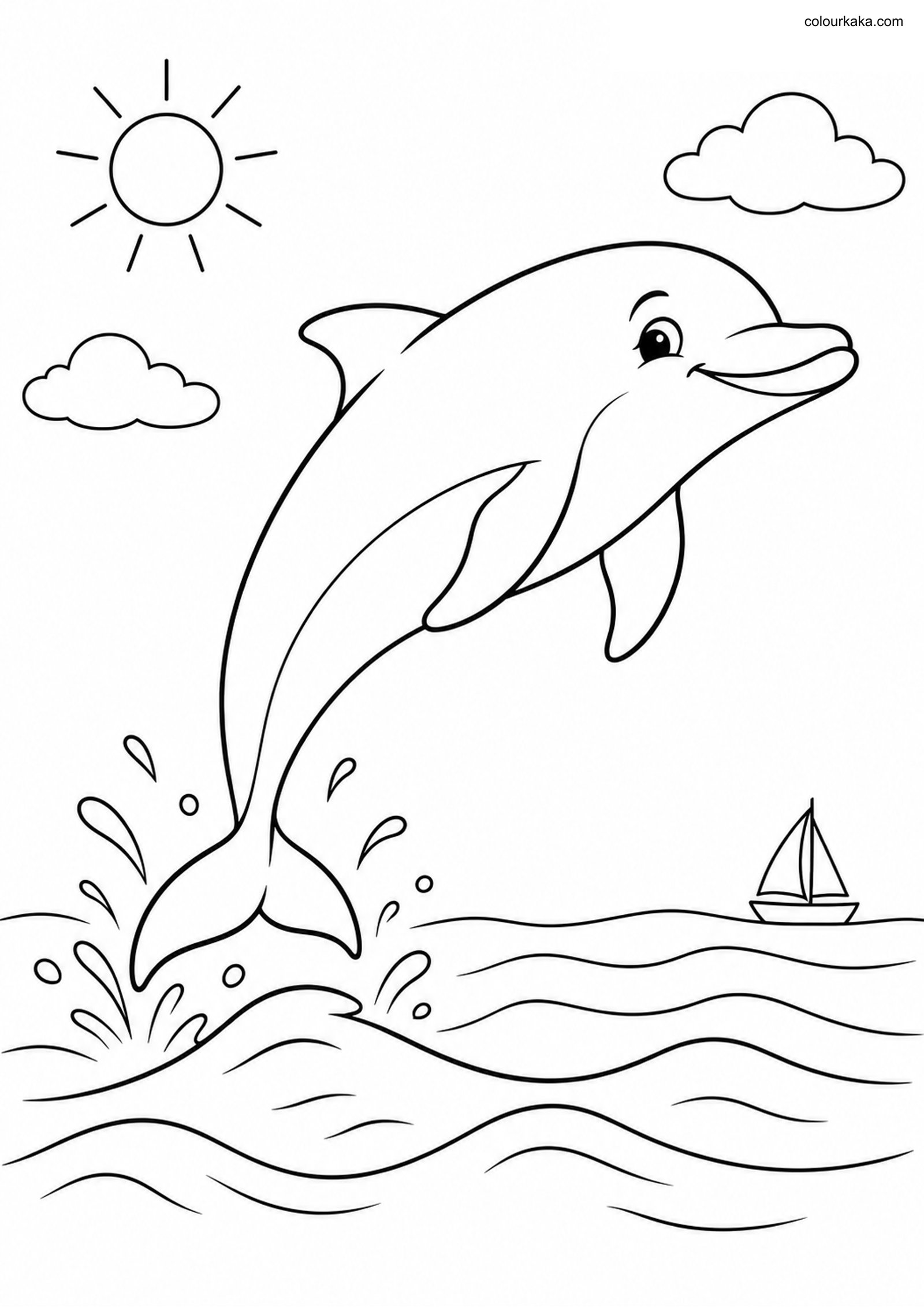 Bottlenose Dolphin Colouring colouring page preview