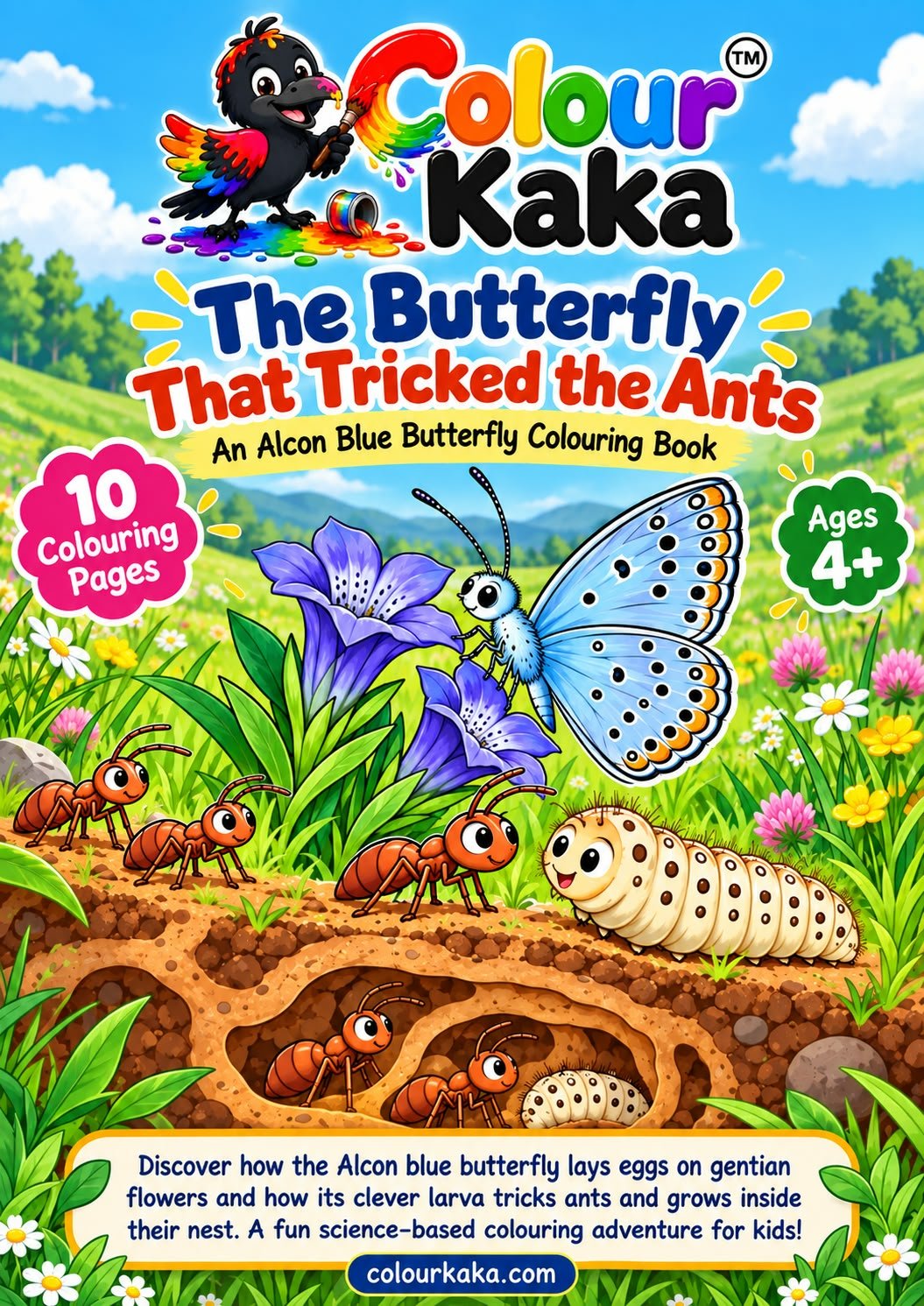 The Butterfly That Tricked the Ants colouring page preview