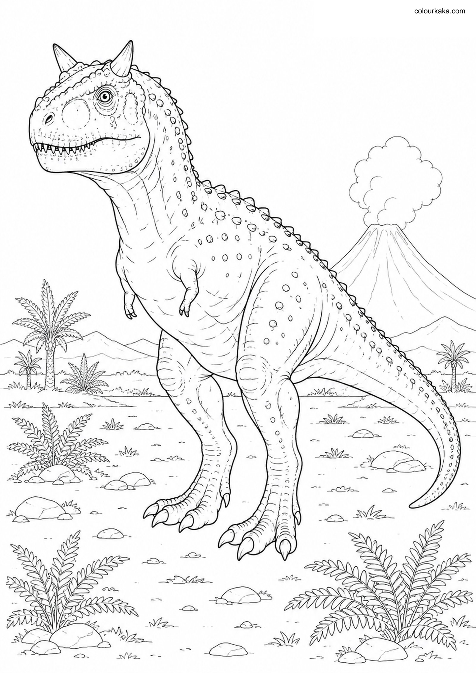 Carnotaurus Colouring Page colouring page preview