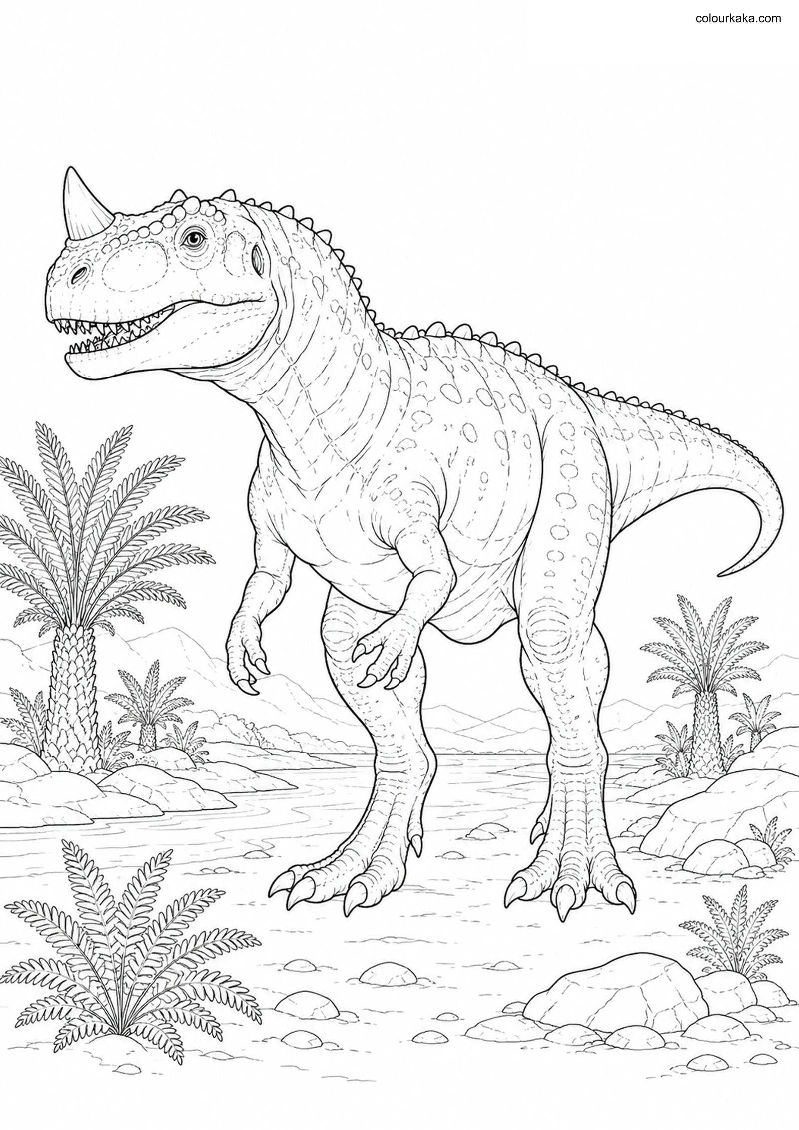 Ceratosaurus Colouring Page colouring page preview