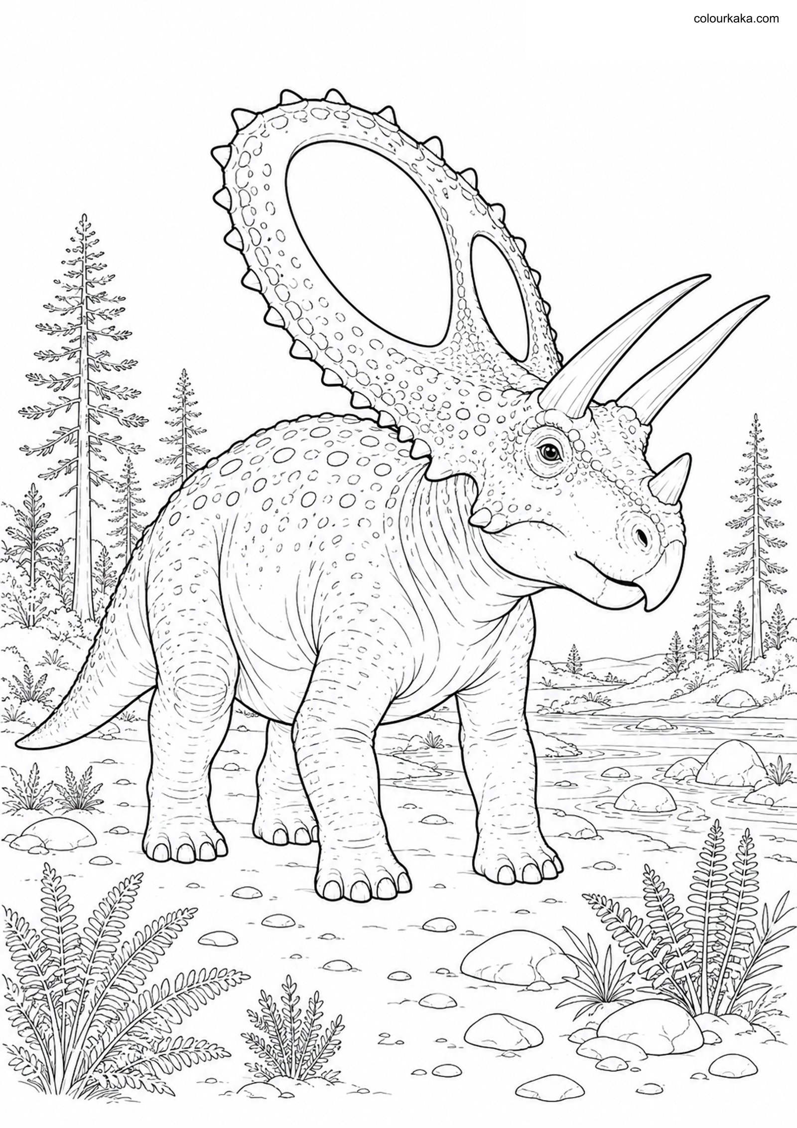 Chasmosaurus Colouring Page colouring page preview