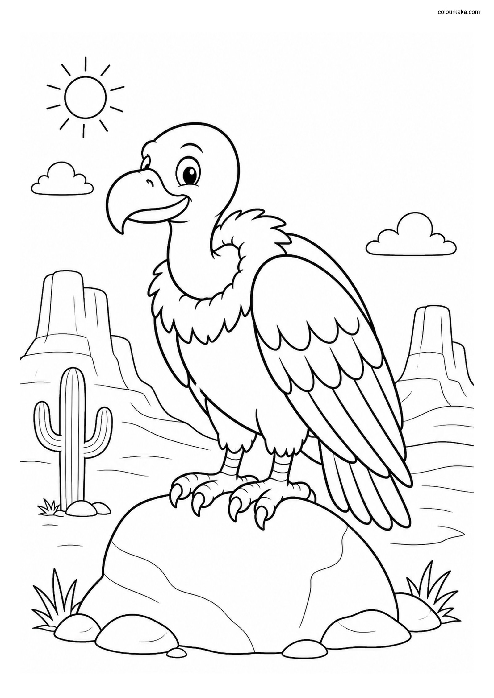 Vulture Coloring Picture for Preschoolers colouring page preview