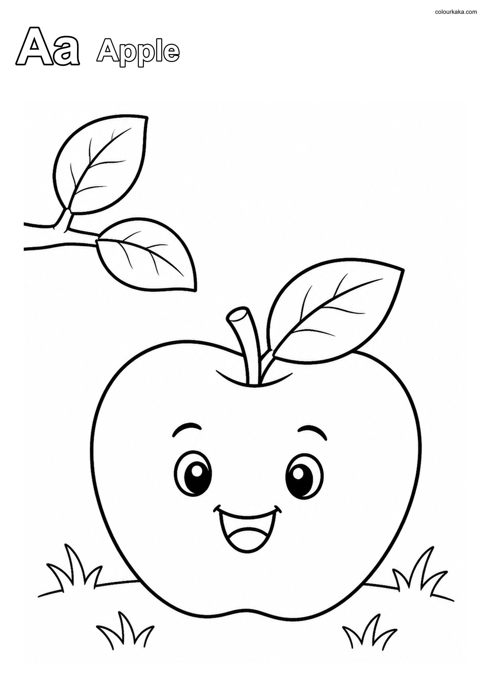 Aa Apple Alphabet Colouring colouring page preview