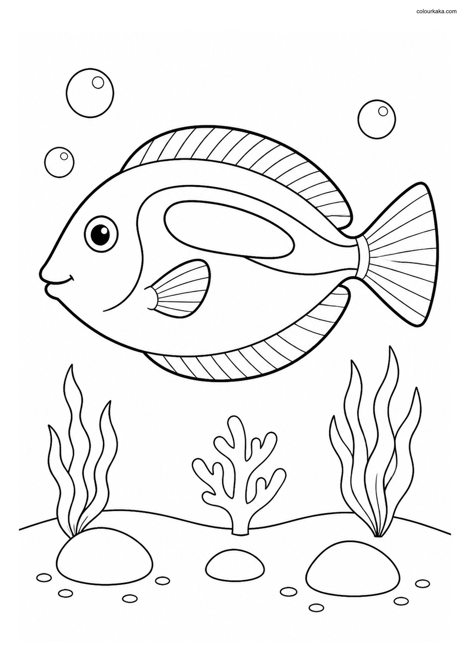 Bright Blue Tang Colouring Page colouring page preview