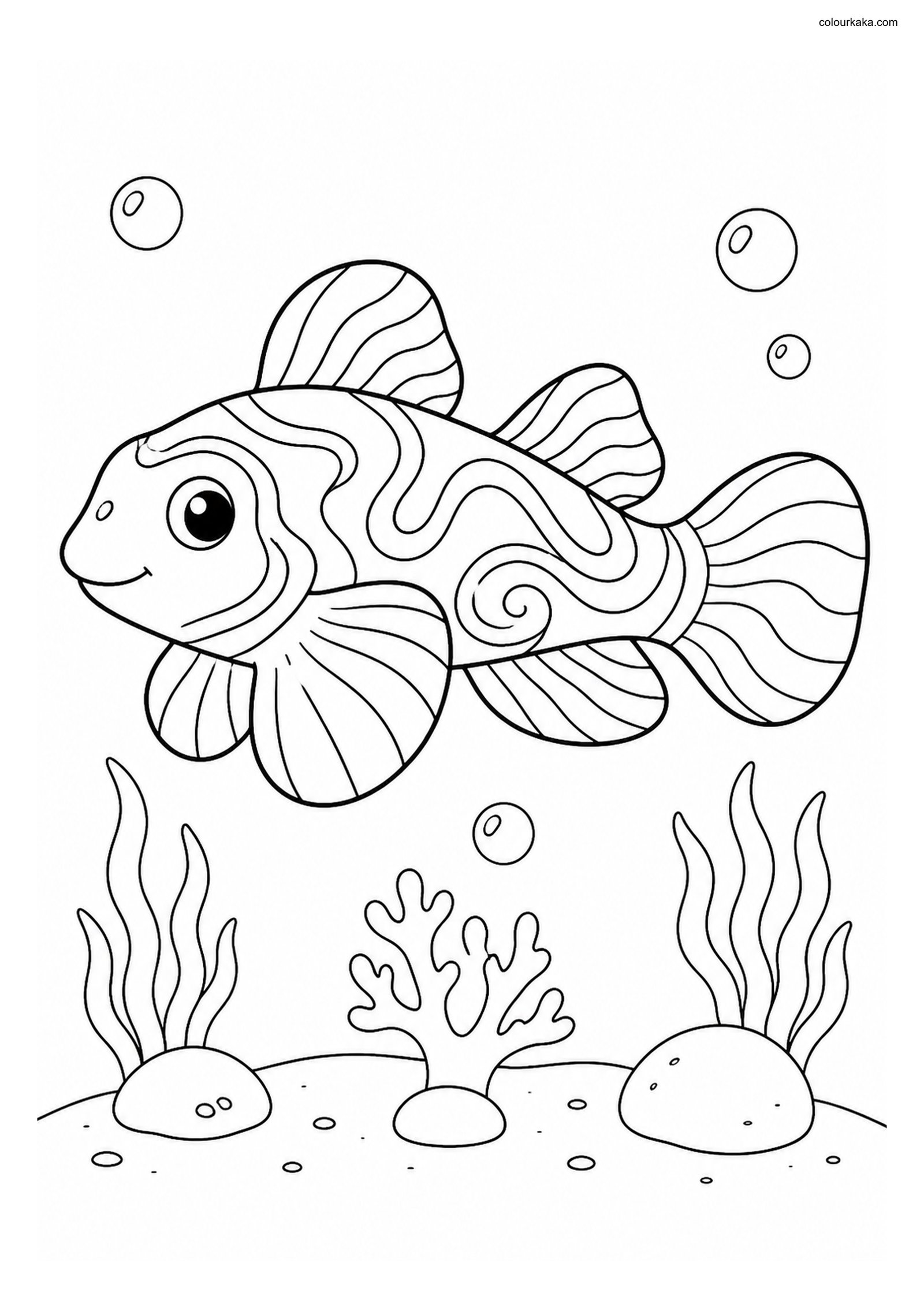 Mandarinfish Colouring Page colouring page preview